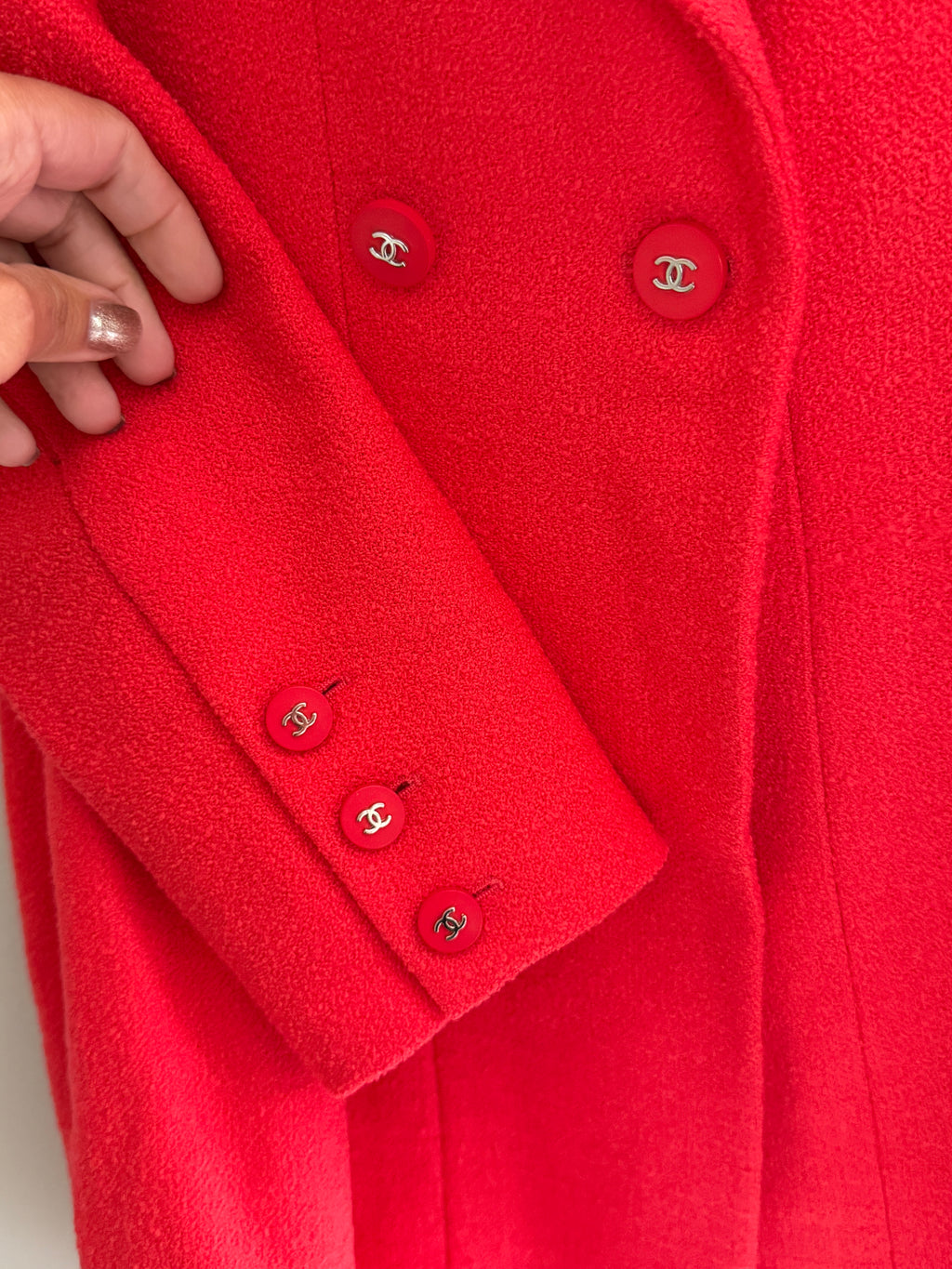 Chanel Vintage 1996 Red Tweed Boutique Blazer FR36