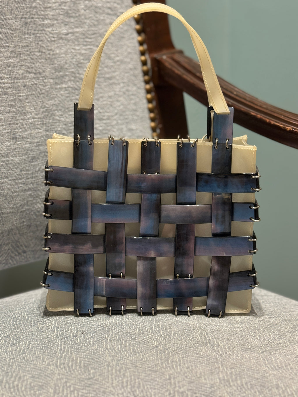 Bottega Veneta Mother of Pearl Top Handle Bag