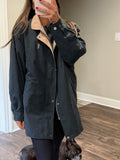 Yves Saint Laurent Vintage YSL Black Dark Green Jacket 2 in 1 Detachable Fleece Vest Size 95