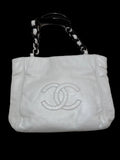 Chanel White Lambskin tote