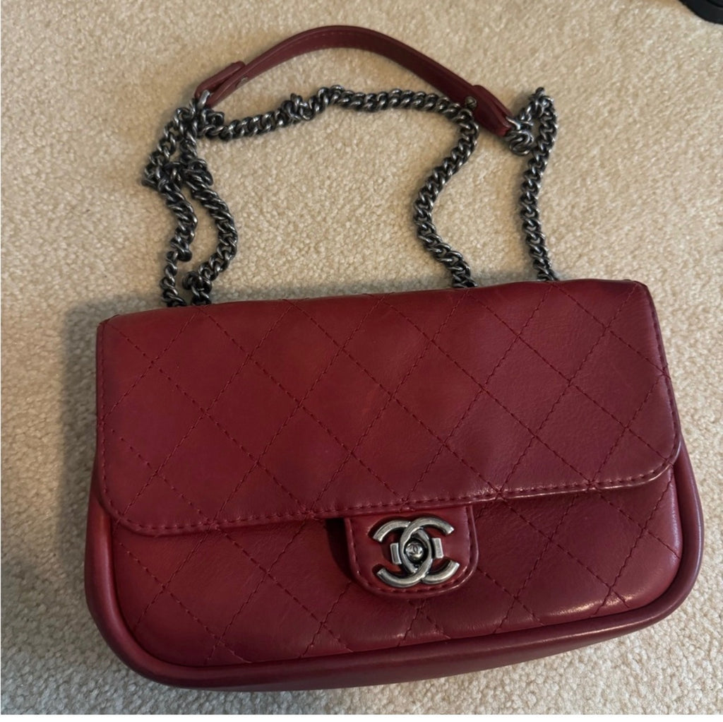 Chanel Paris Dallas Goatskin Wild Stitch Flap Crossbody Red 2014–2015