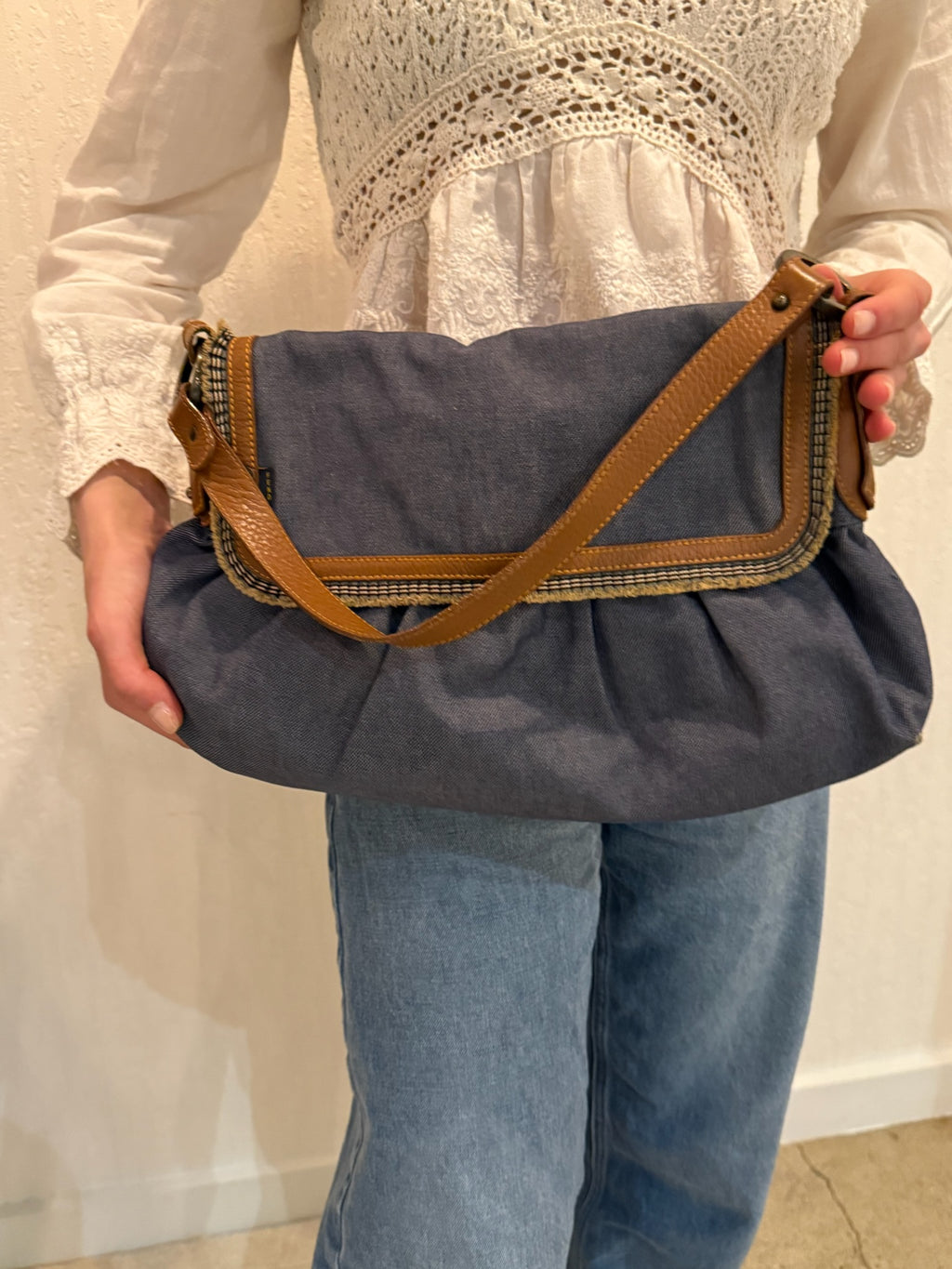Fendi Large Denim Chef Baga