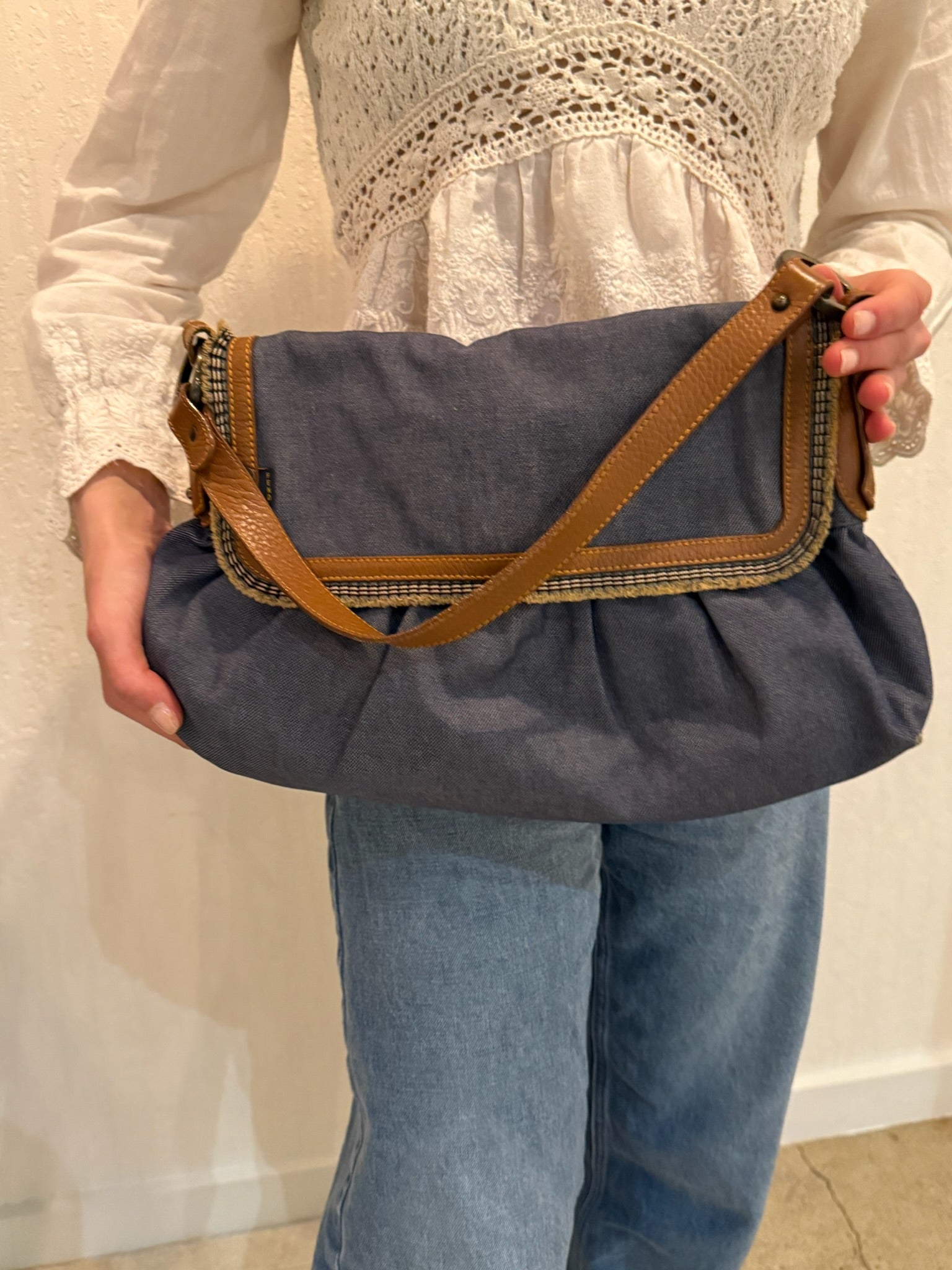 Fendi Large Denim Chef Baga