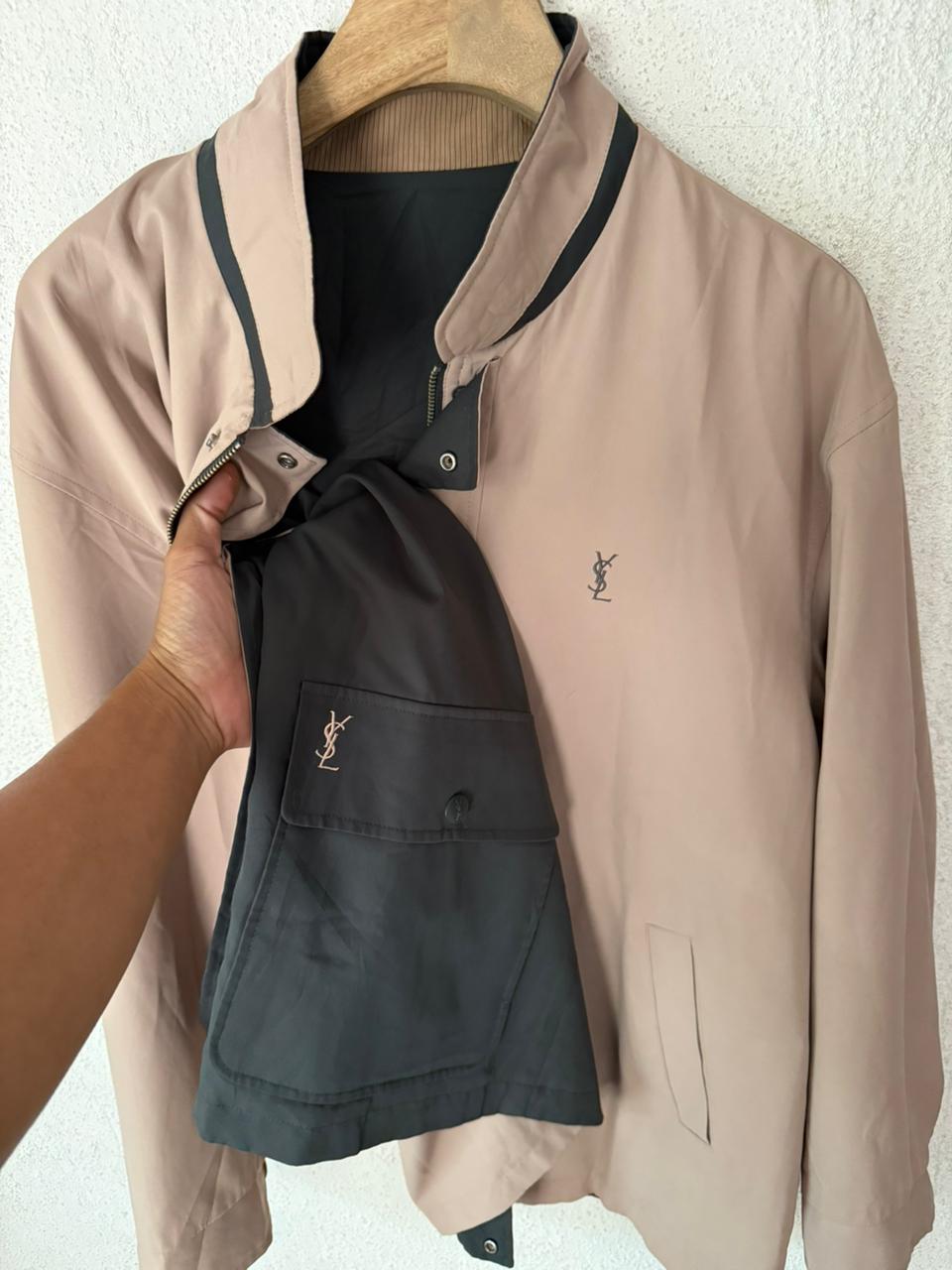 Saint Laurent Vintage Reversible Black / Khaki Bomber Windbreaker UNISEX