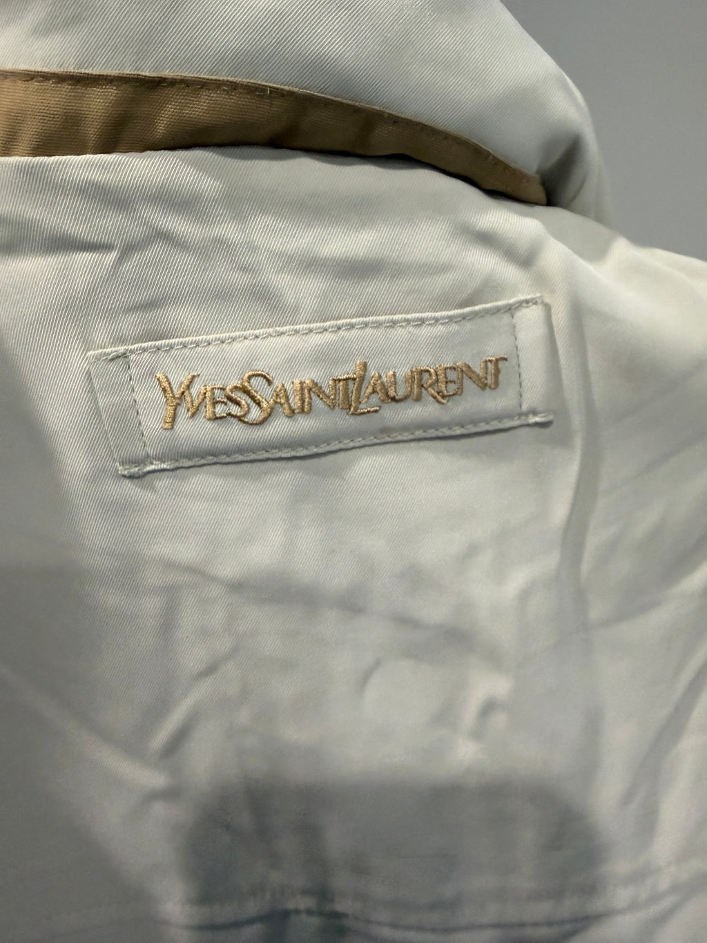 Yves Saint Laurent Vintage YSL Reversible Khaki Beige Windbreaker Bomber Jacket Size 100