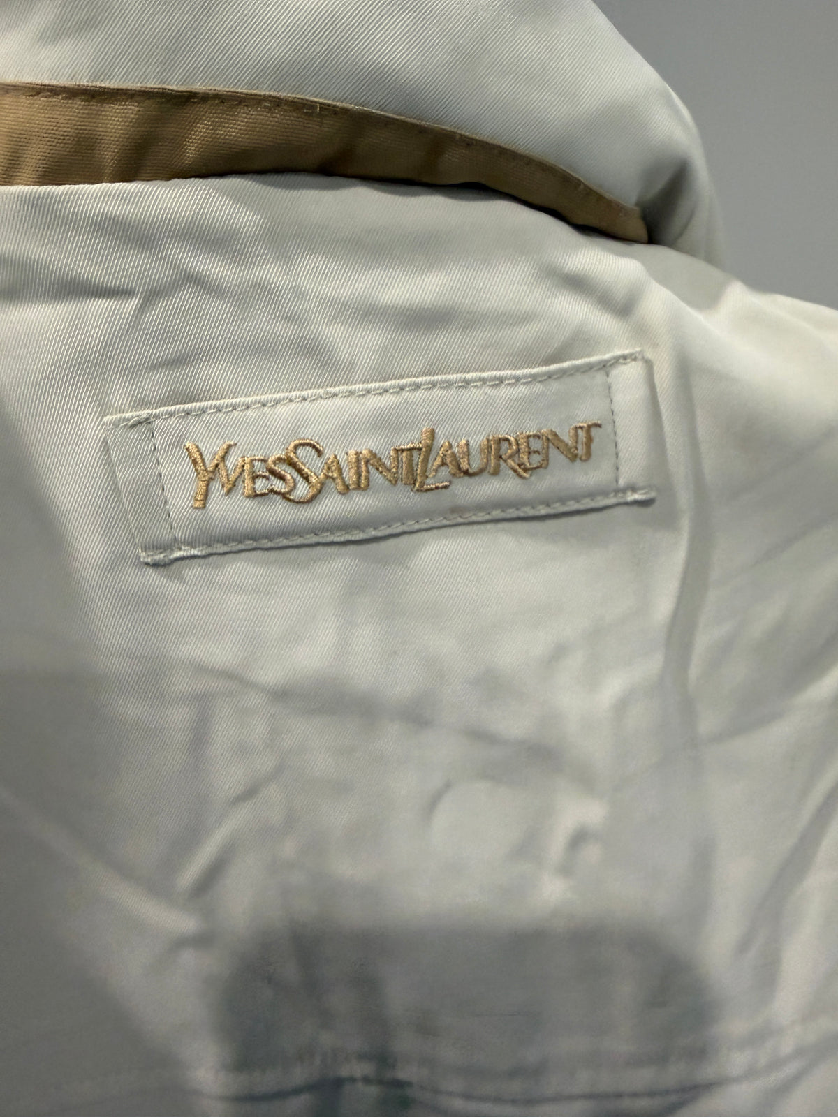 Yves Saint Laurent Vintage YSL Reversible Khaki Beige Windbreaker Bomber Jacket Size 100