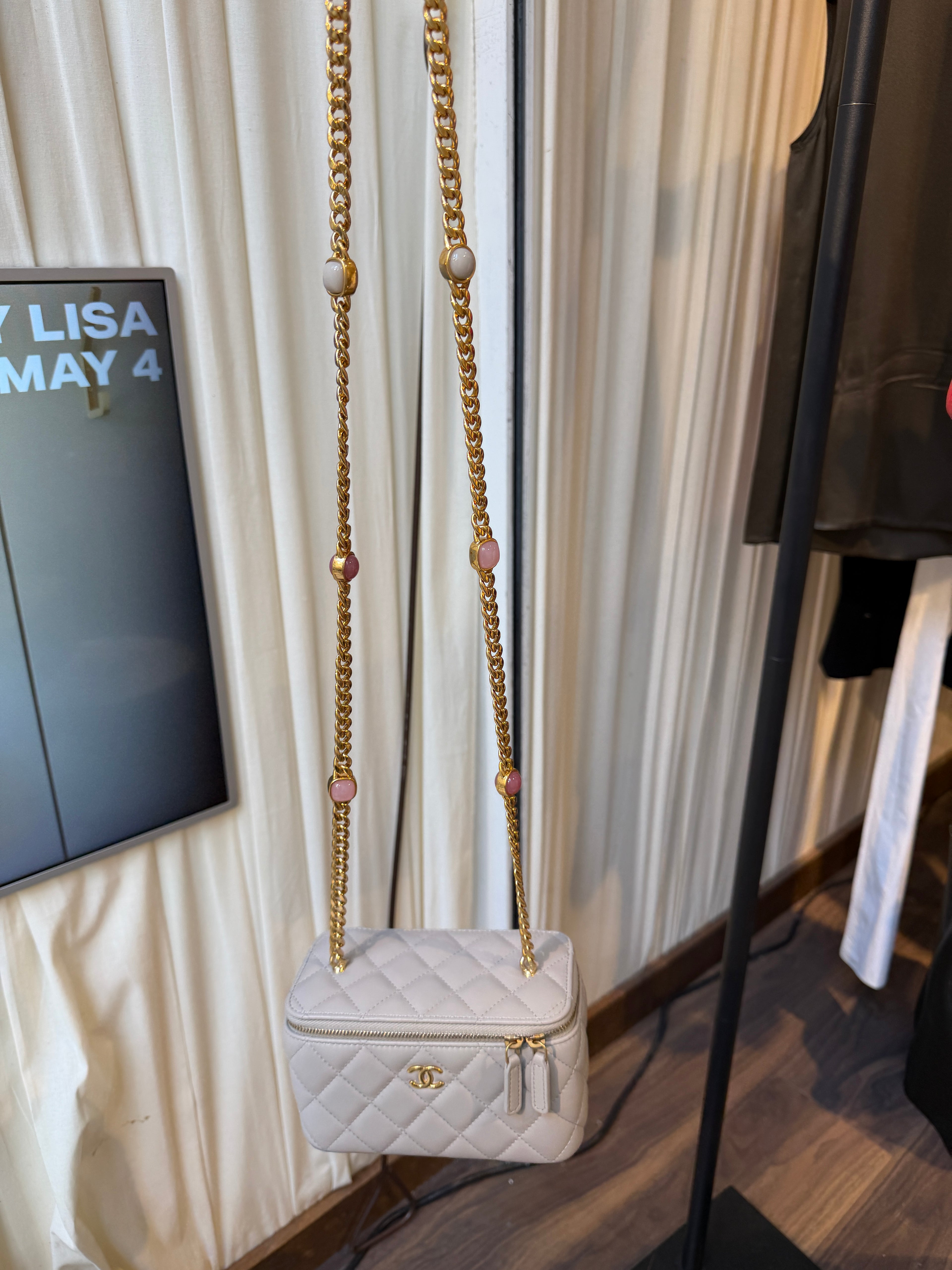 Chanel Lambskin Resin Chain Grey Vanity
