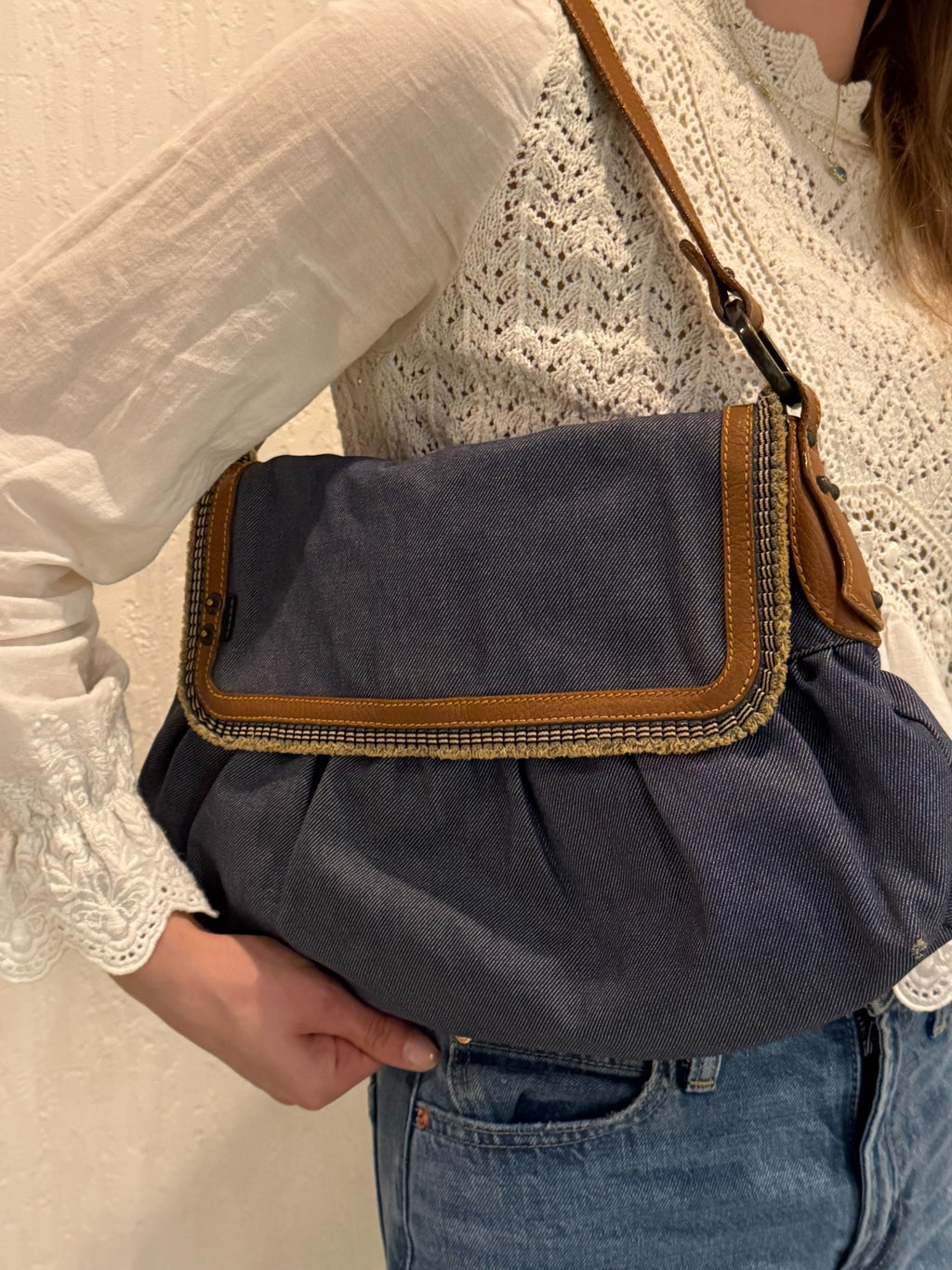 Fendi Large Denim Chef Baga