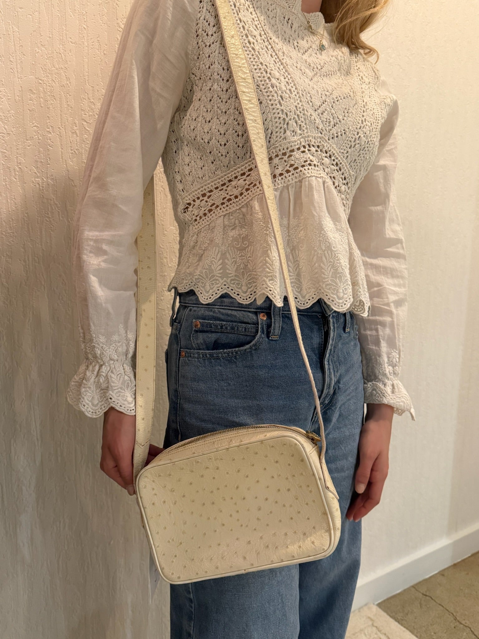 Fendi Fendi
Ostrich Crossbody Bag Vintage