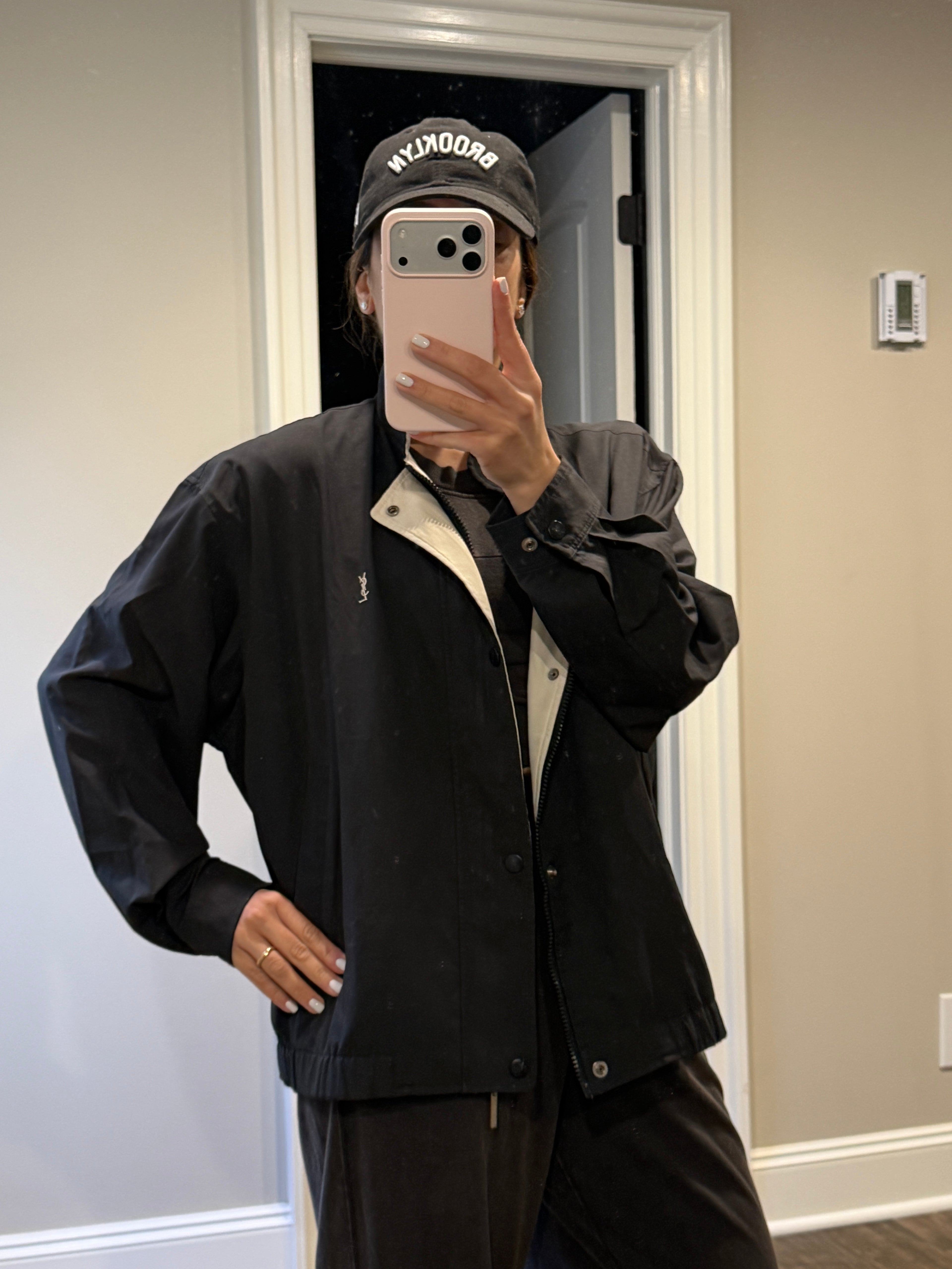 Saint Laurent Vintage Light Bomber Windbreaker Black