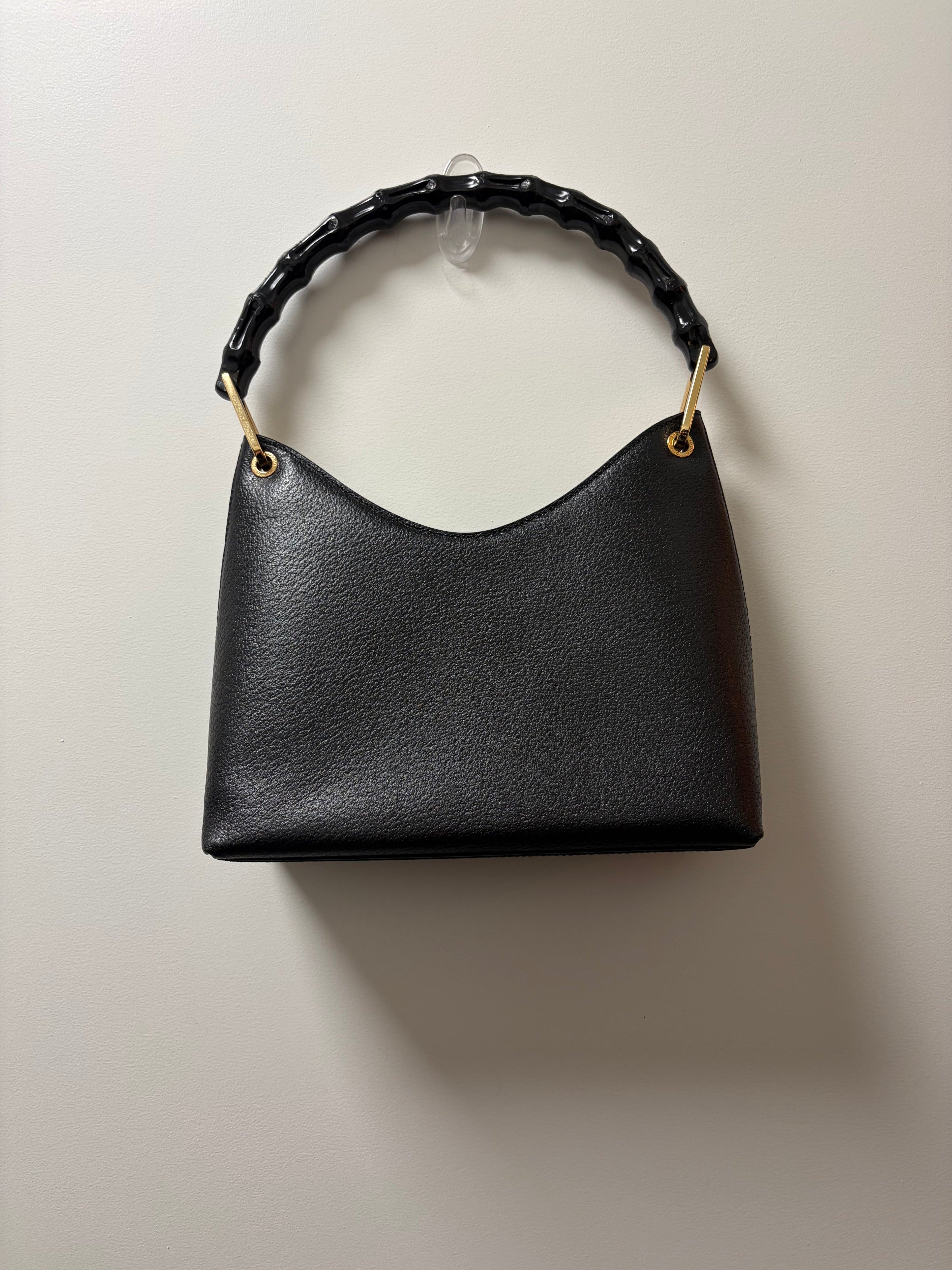 Gucci Bamboo Leather Handbag Black | Classic Bamboo Handle Bag