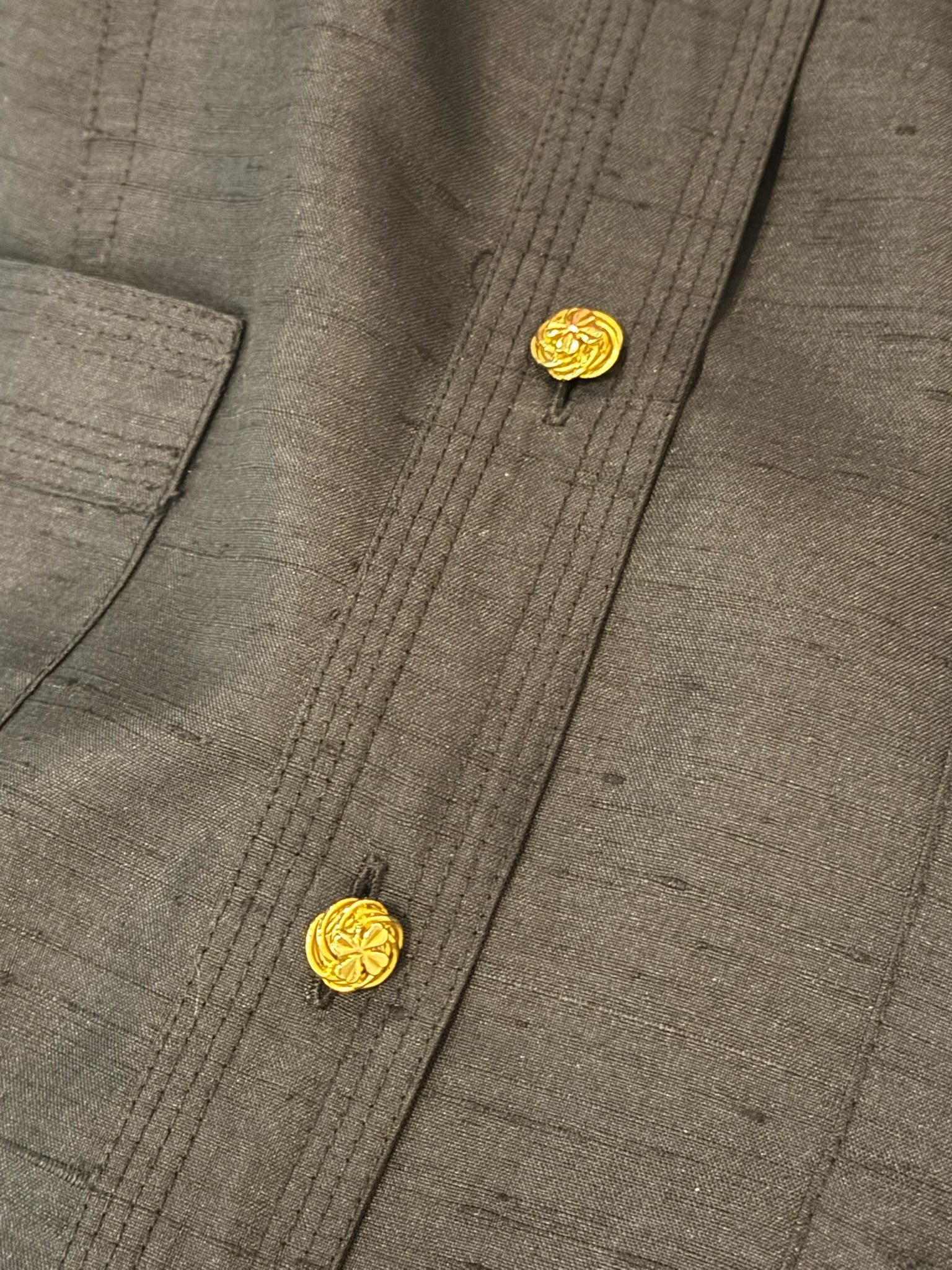 Chanel Black Gold Button Vest FR40