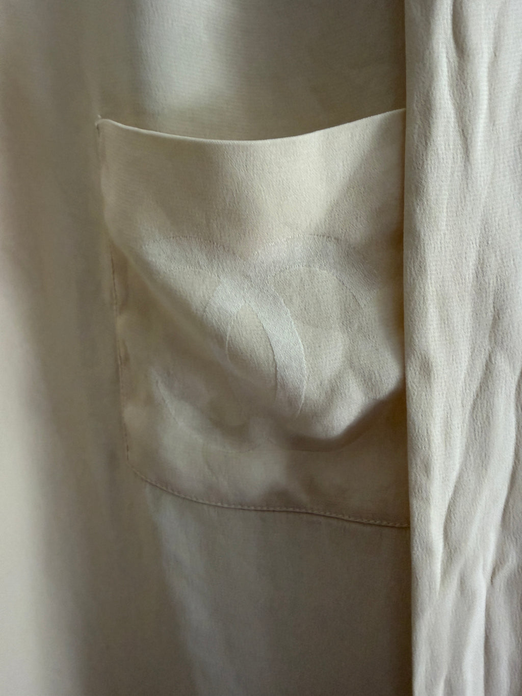 Chanel CC Pocket Ivory Logo Blouse