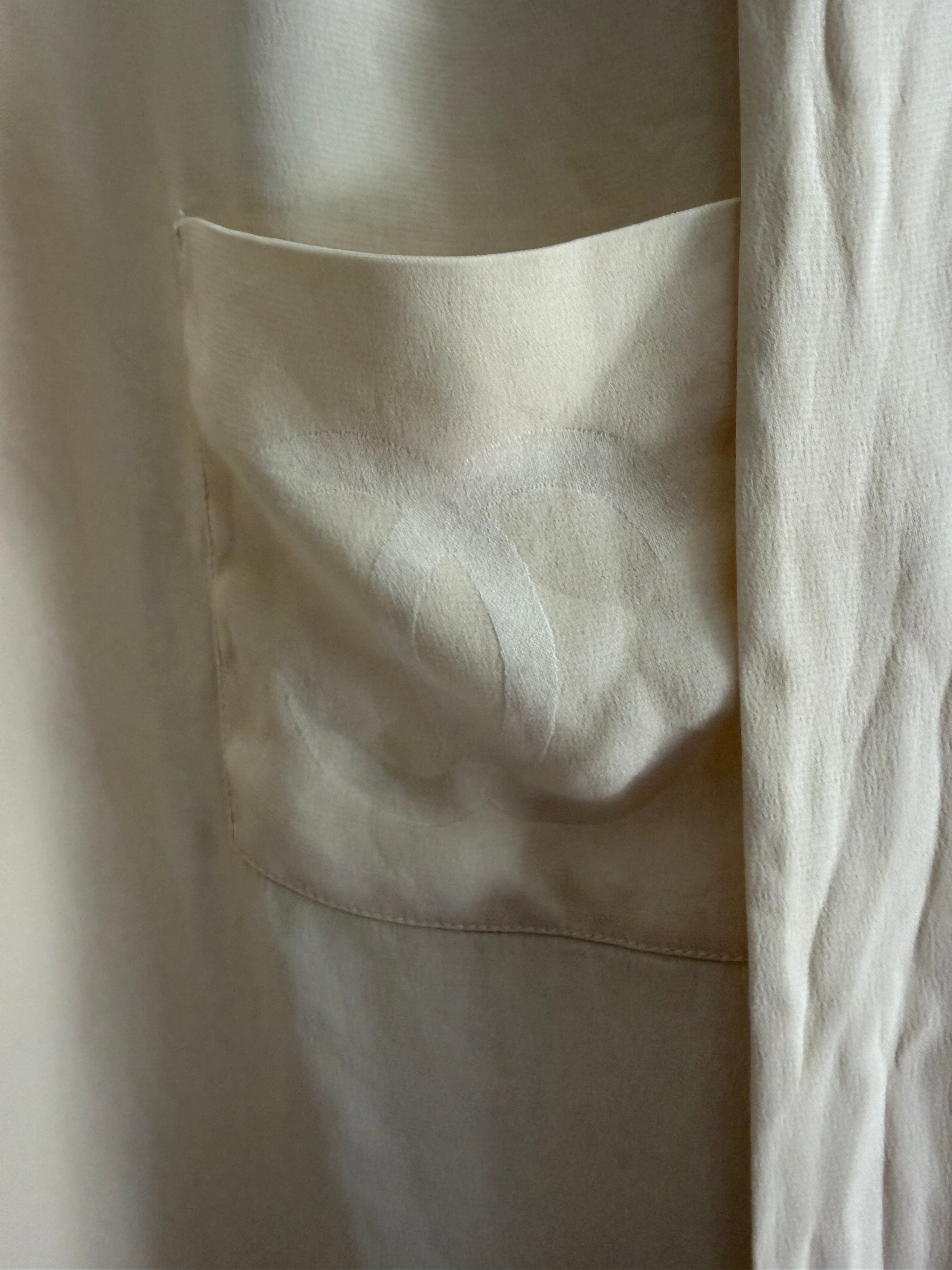 Chanel CC Pocket Ivory Logo Blouse