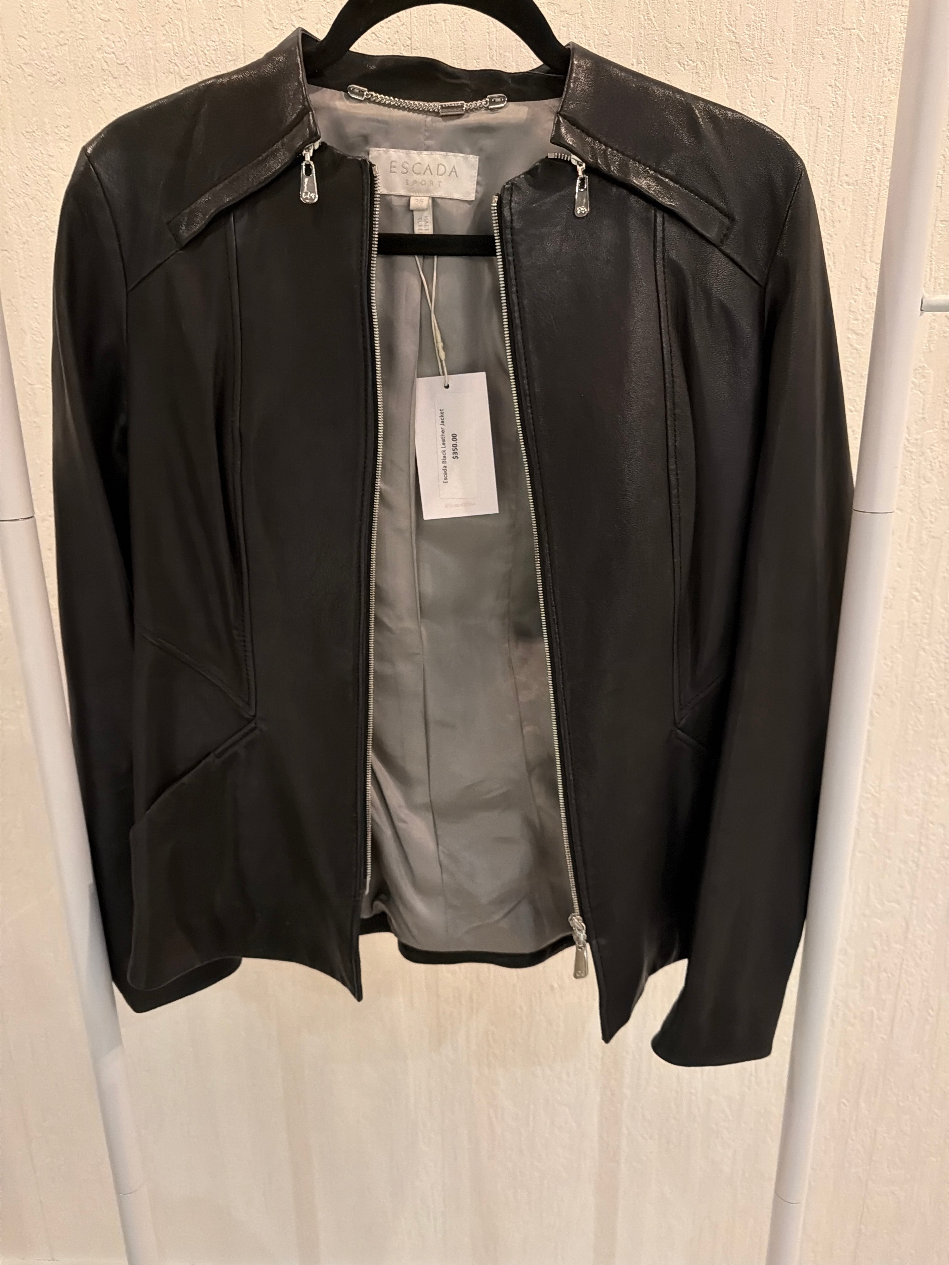 Escada Black Leather Jacket