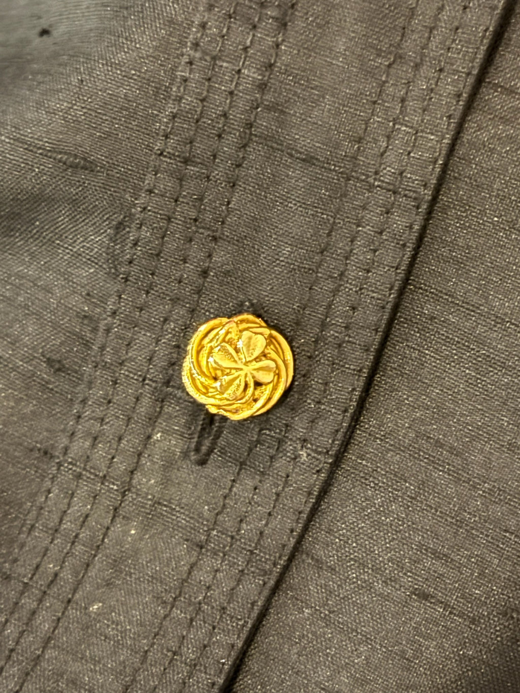 Chanel Black Gold Button Vest FR40