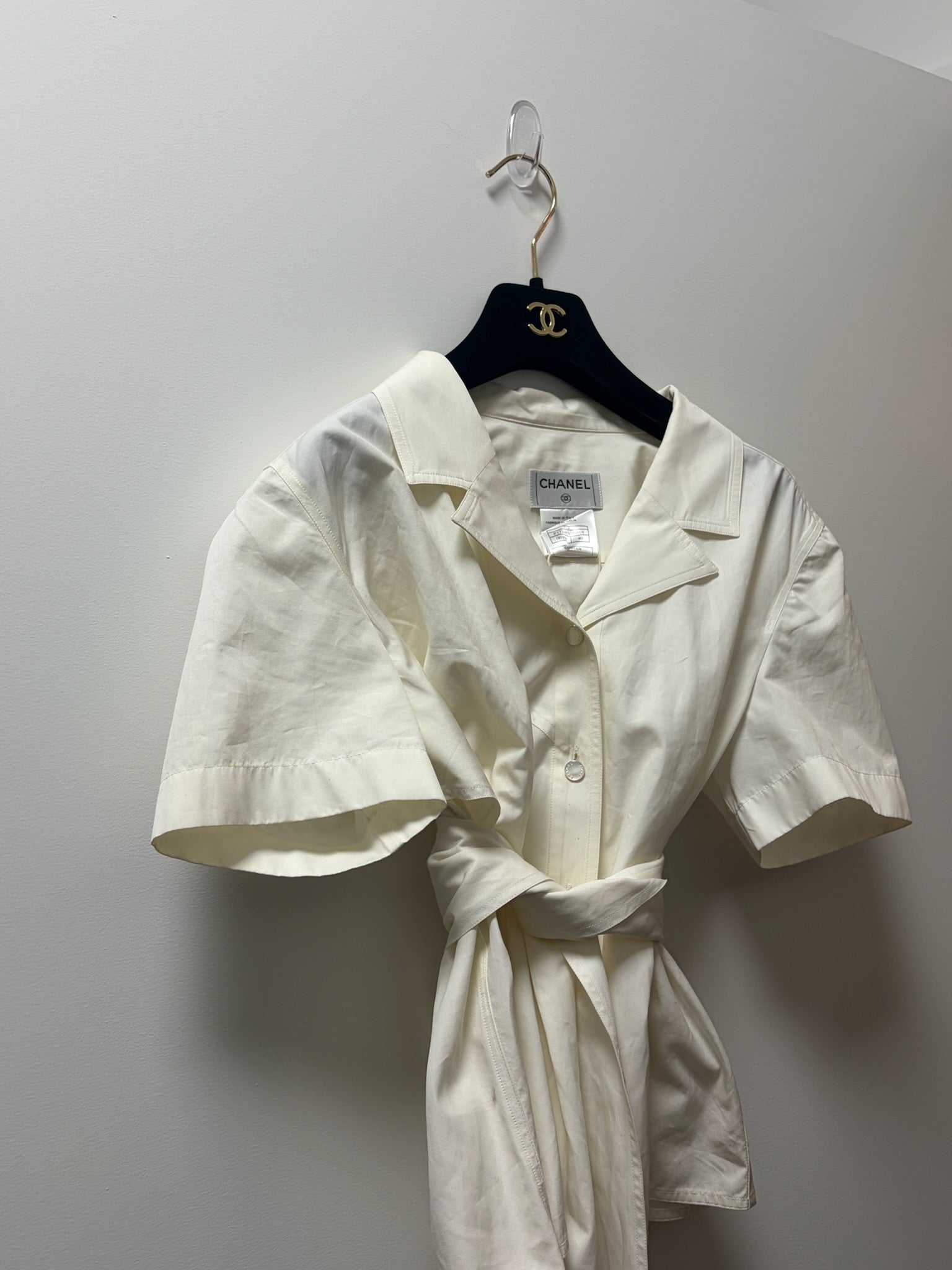 Chanel Spring 2001 Button-Up Top FR40 | Off White Blouse