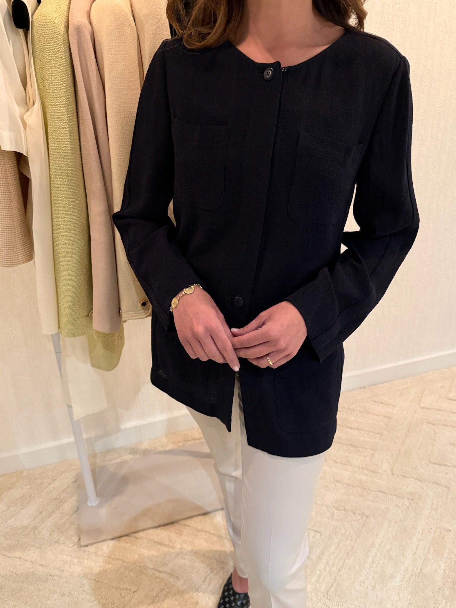 Chanel 1999 Blue Wool Blazer / Top FR38