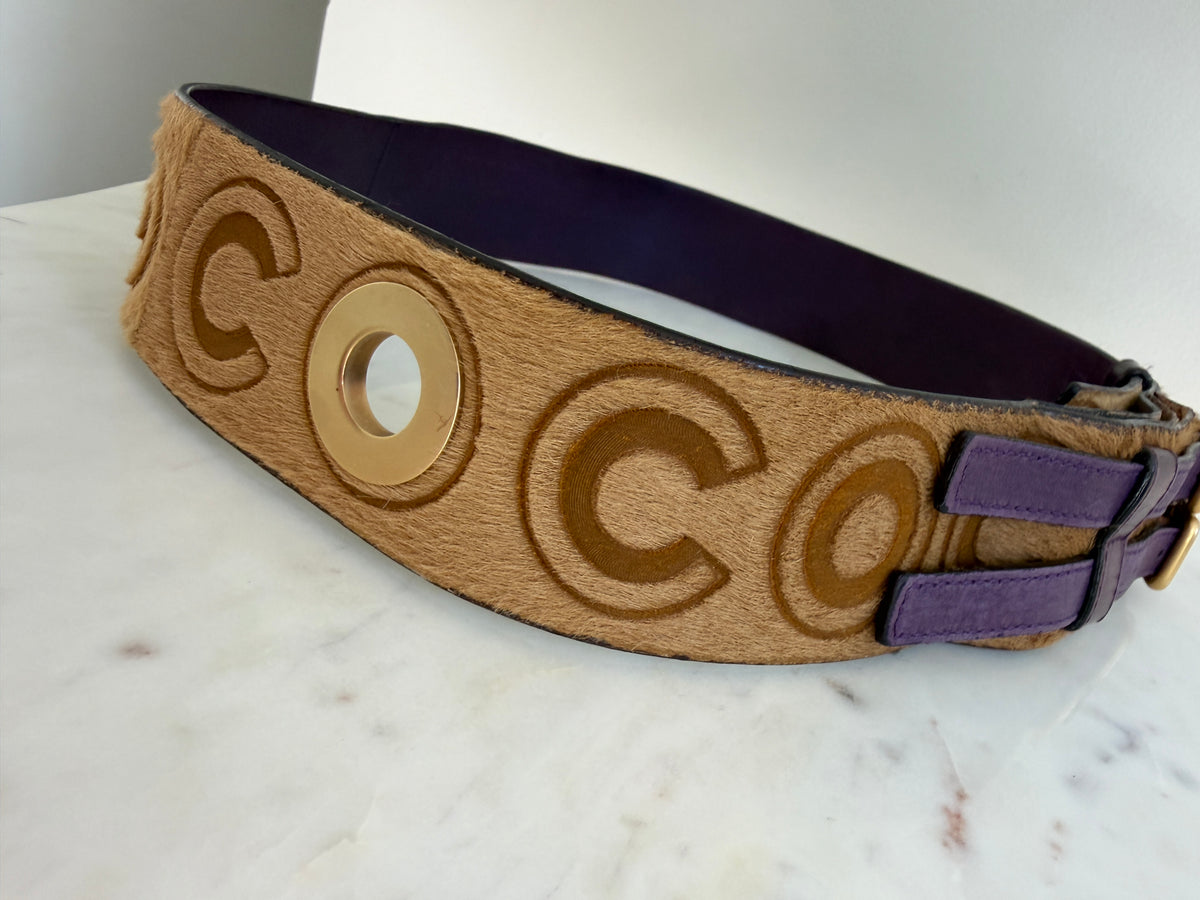 Chanel 2001 Logo Pony Hair Belt