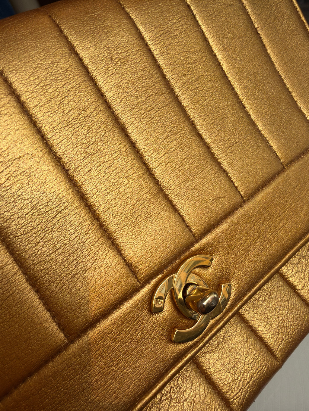 Chanel Rose Gold Verticle Bag