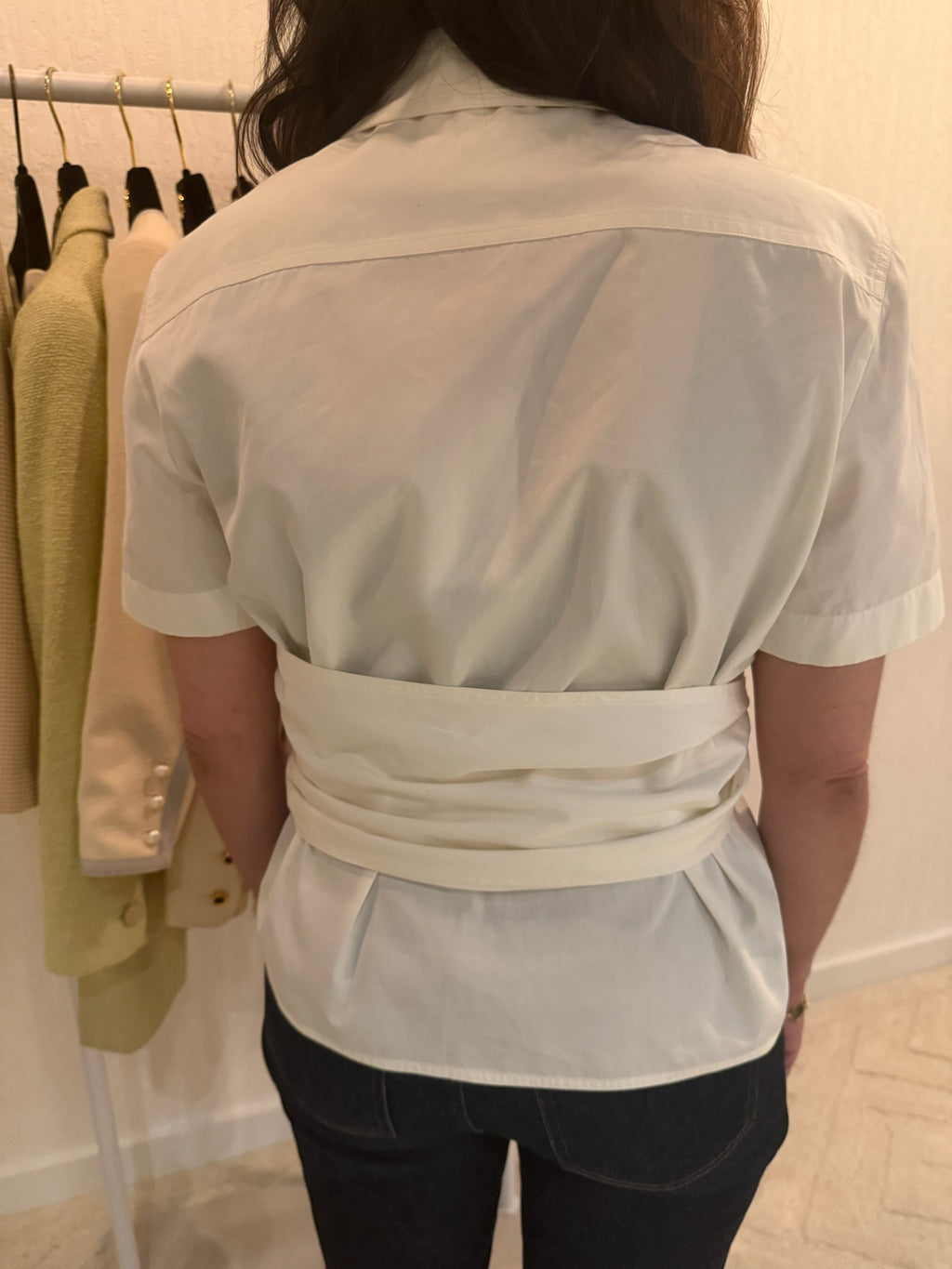 Chanel Spring 2001 Button-Up Top FR40 | Off White Blouse