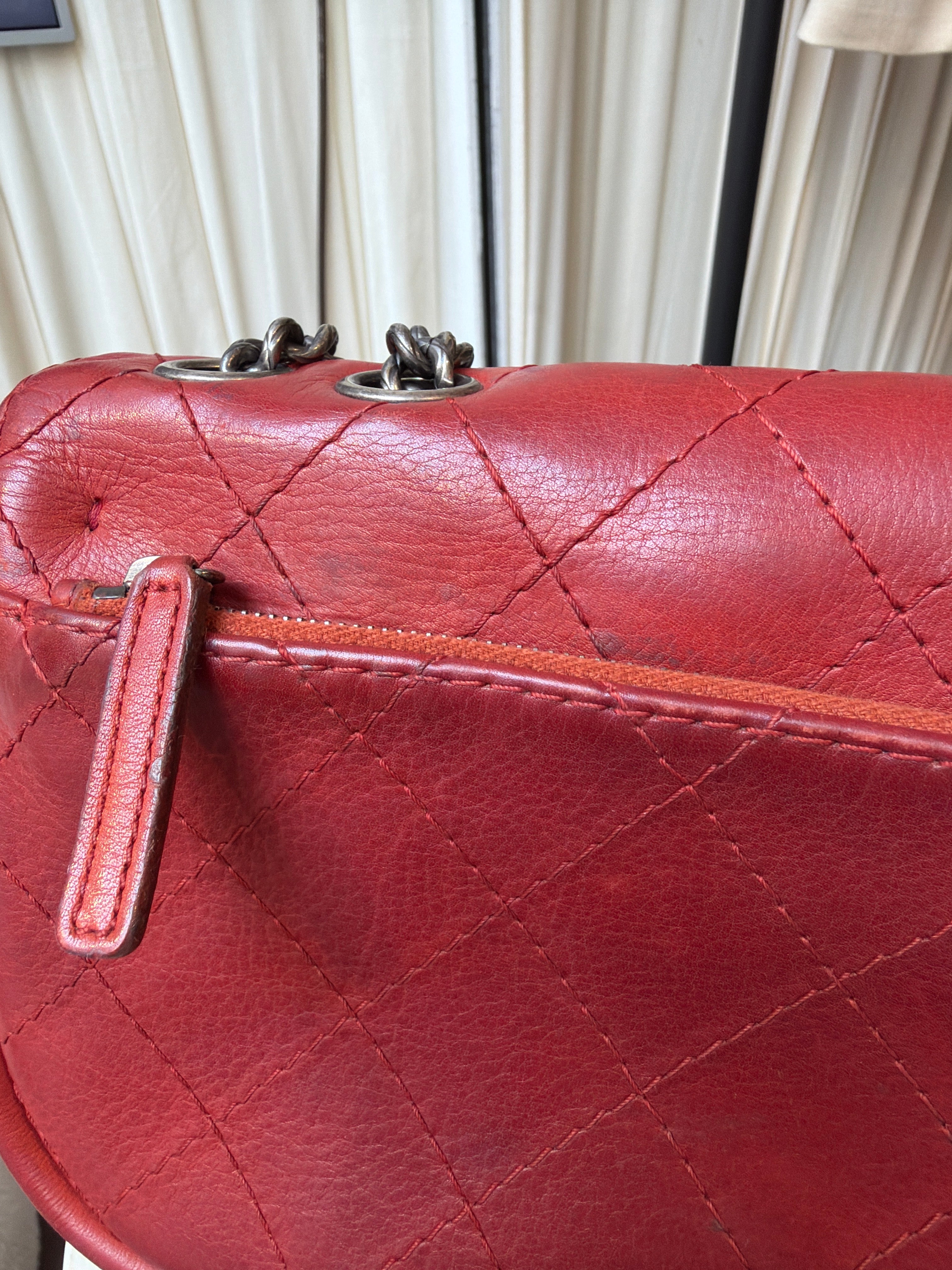 Chanel Paris Dallas Goatskin Wild Stitch Flap Crossbody Red 2014–2015