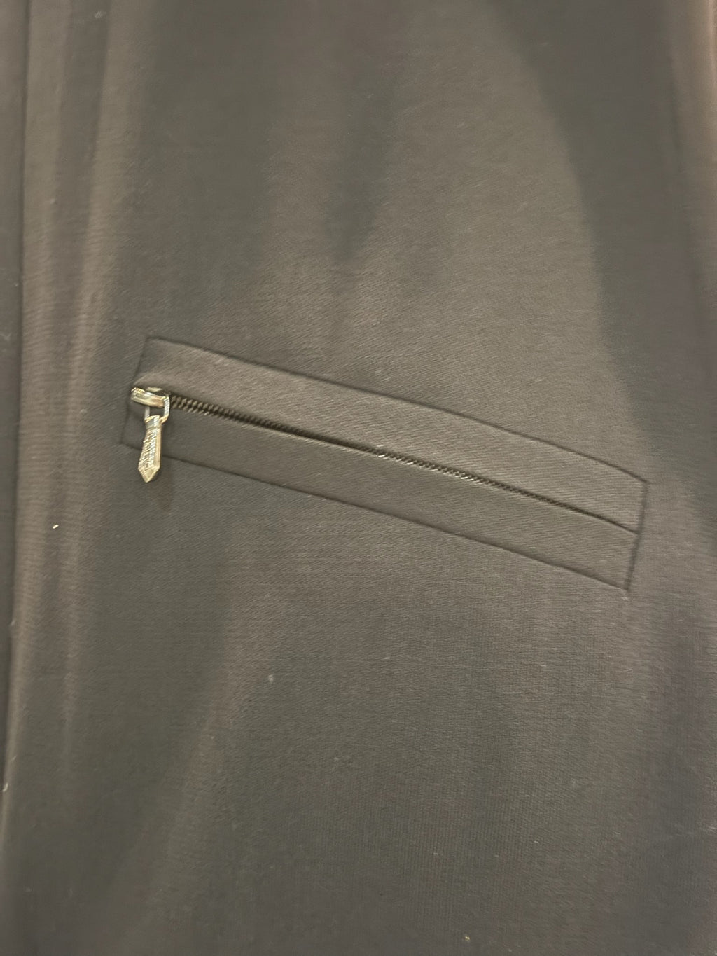 Chanel Black Wool Silk Blend Midi Dress FR 40 | CC Logo Zipper Pull