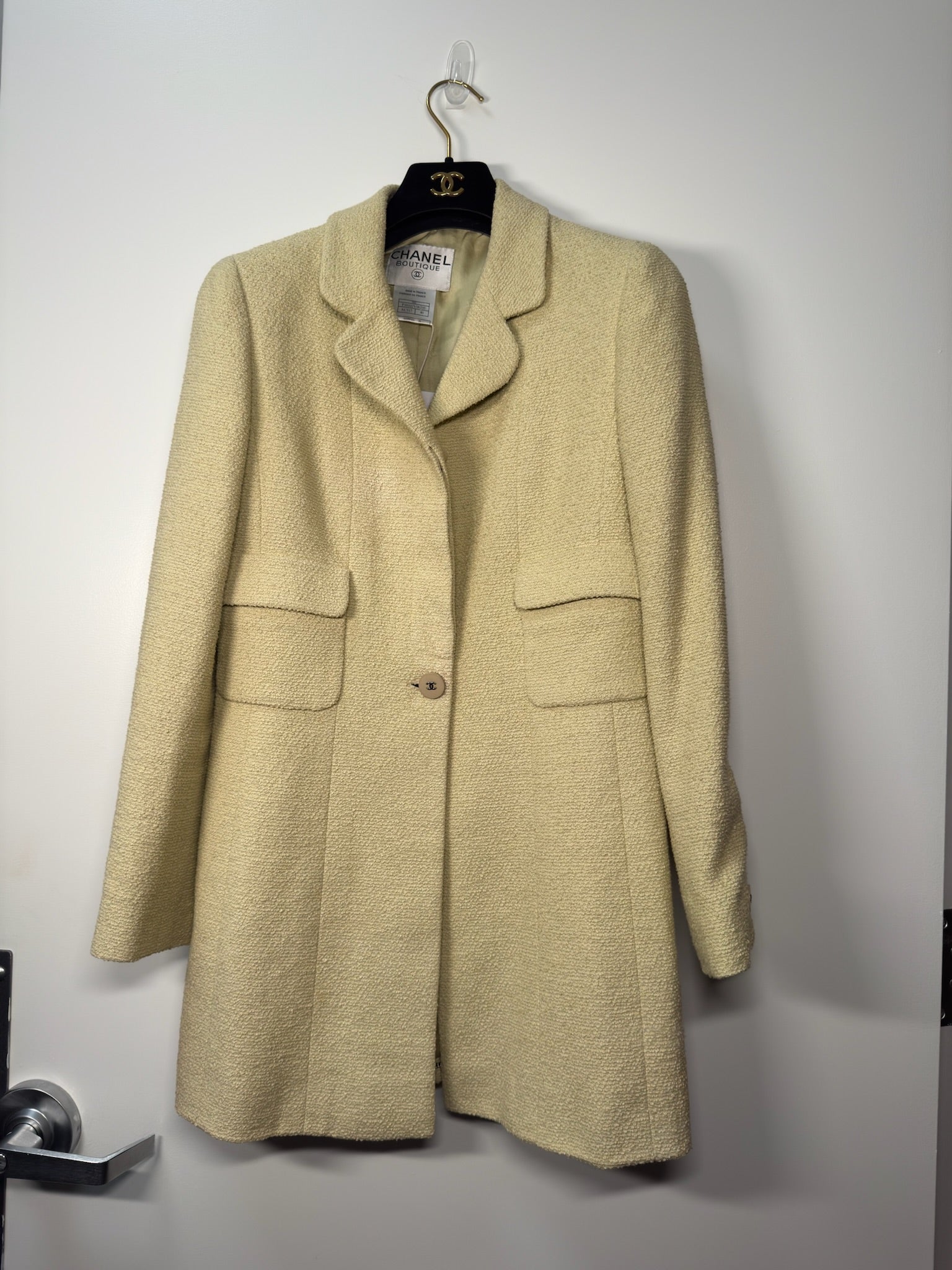 Chanel 1998 Light Green CC Button Blazer