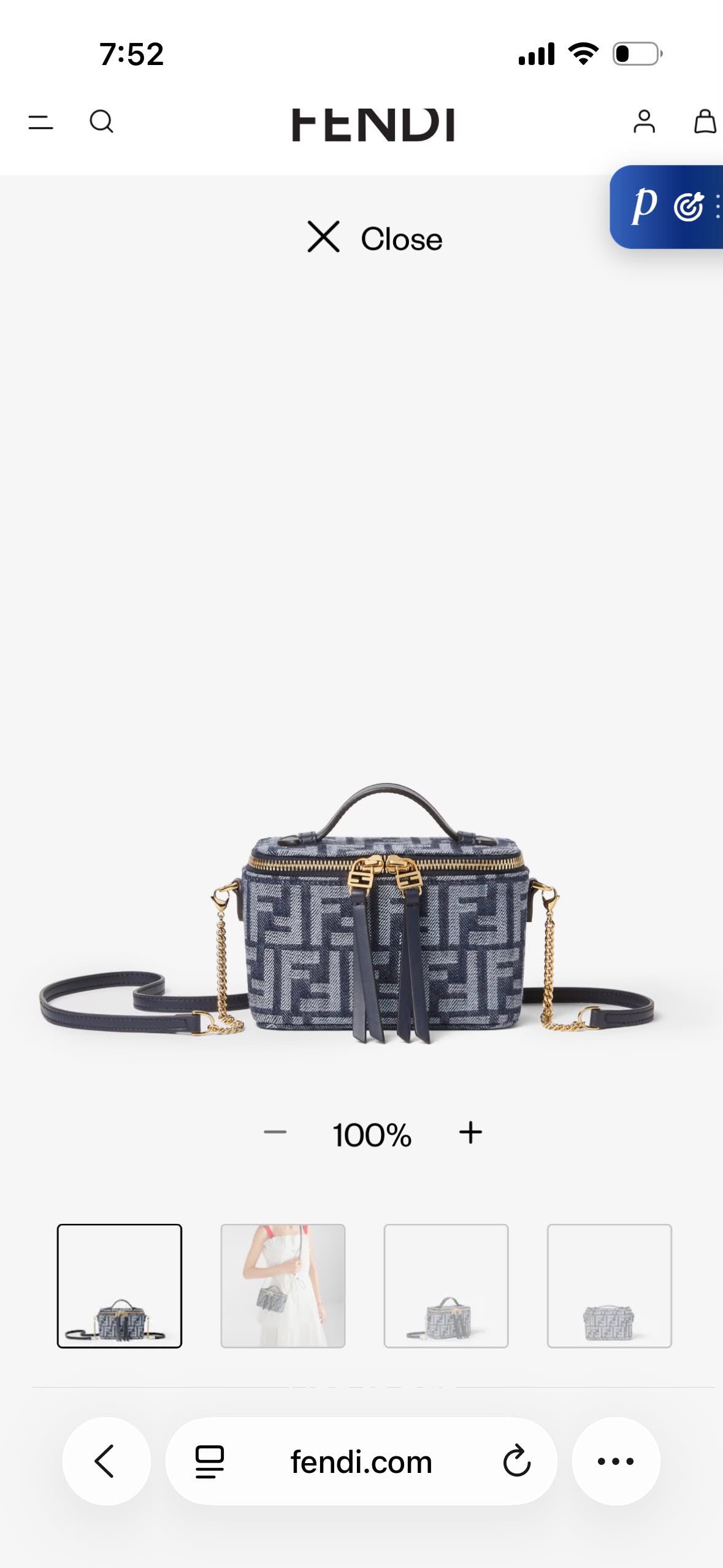 Fendi Denim Vanity Handbag