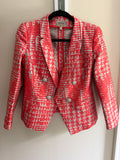 Armani Collezioni Pink Printed Shawl Collar Blazer IT 44 Designer Jacket
