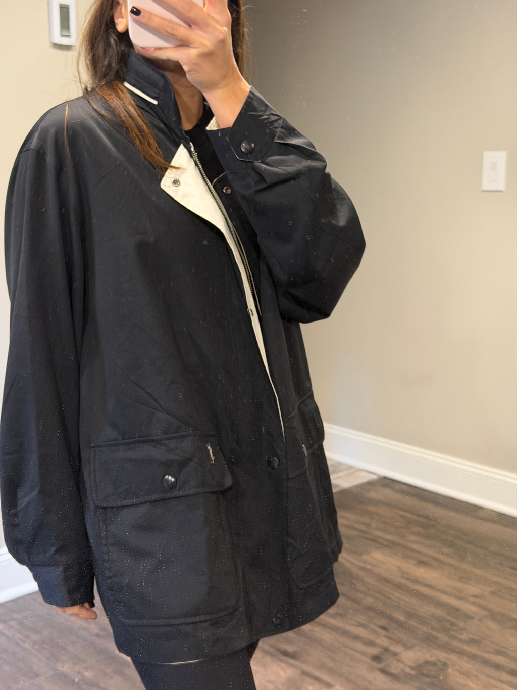Yves Saint Laurent Vintage YSL Reversible White Black Windbreaker Bomber Jacket