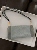 Bottega Veneta Blue Leather Shoulder Bag | Gold Tone Hardware