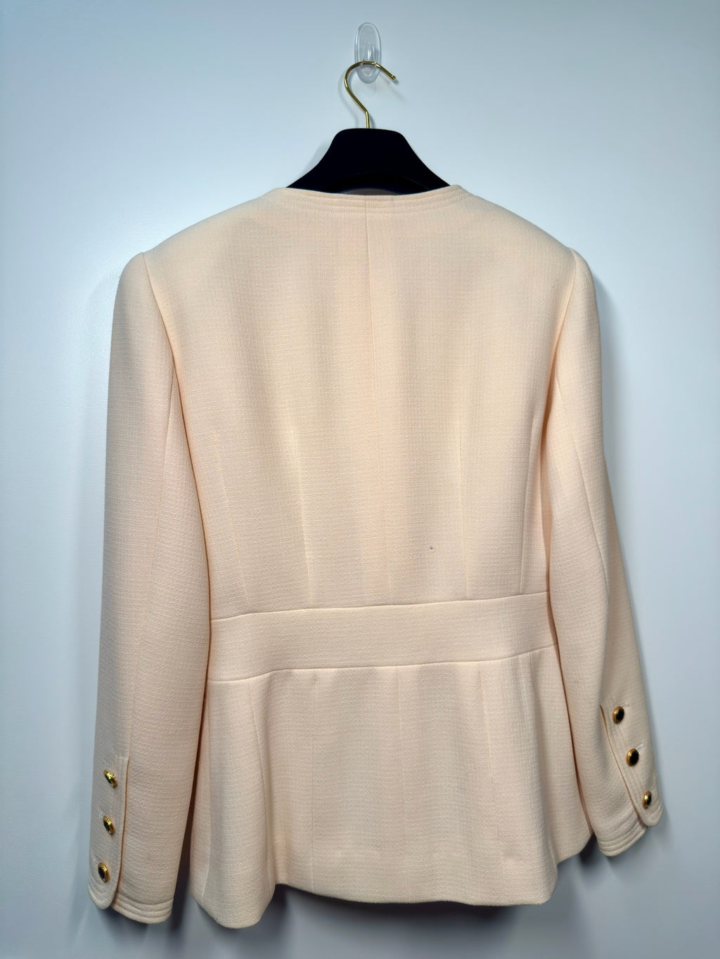 Chanel Beige Blazer Blk Buttons 1989