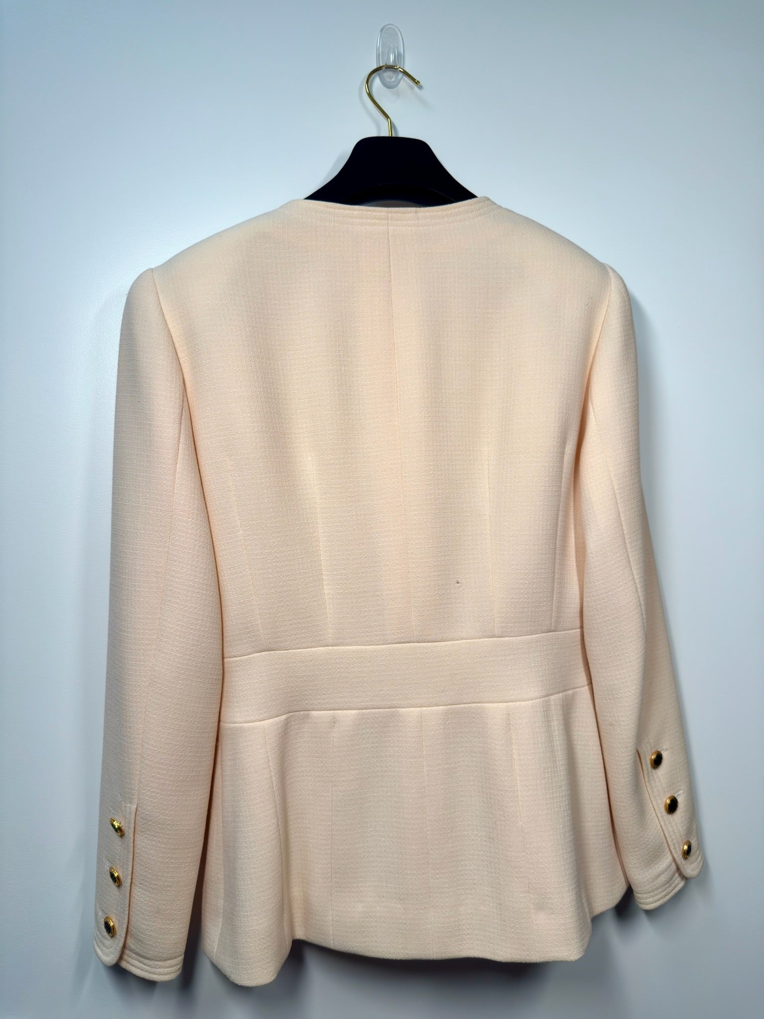 Chanel Beige Blazer Blk Buttons
