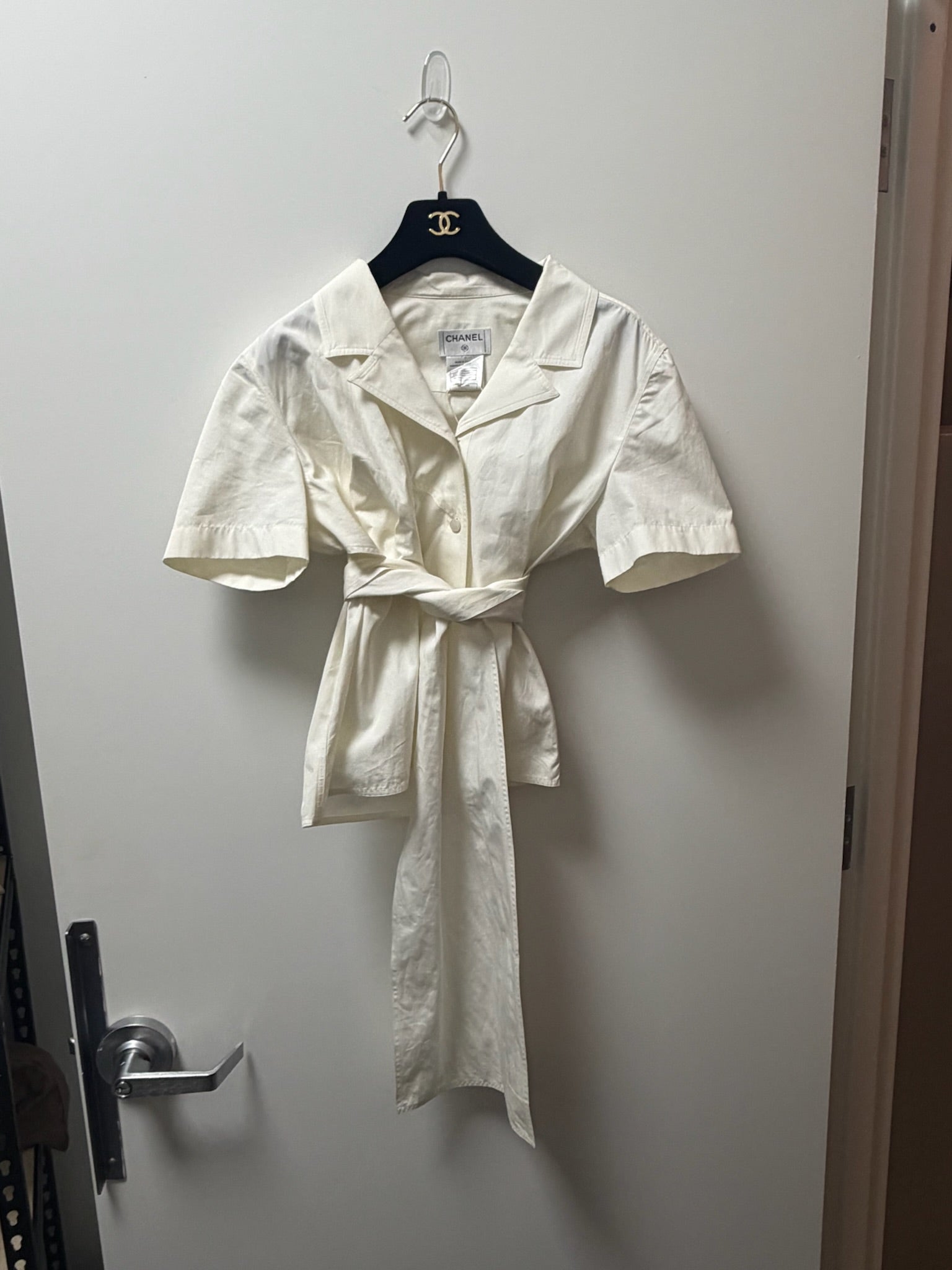 Chanel Spring 2001 Button-Up Top FR40 | Off White Blouse