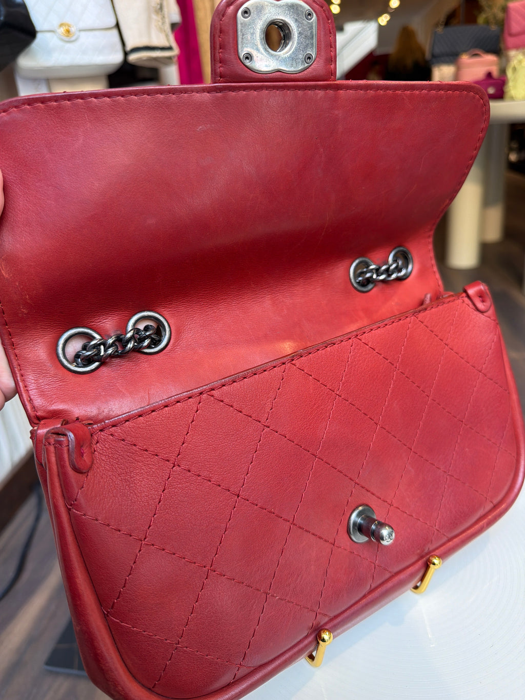 Chanel Paris Dallas Goatskin Wild Stitch Flap Crossbody Red 2014–2015
