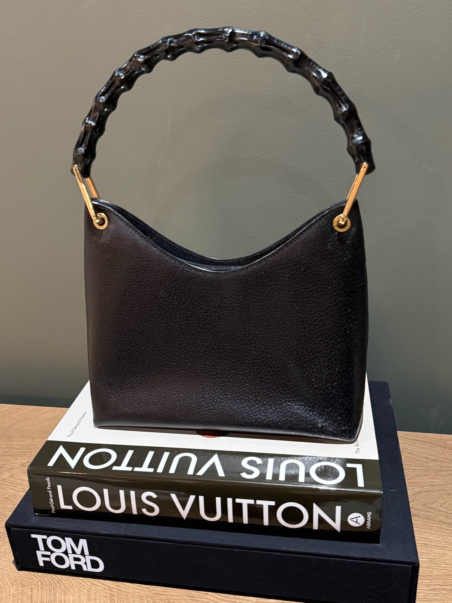 Gucci Bamboo Leather Handbag Black | Classic Bamboo Handle Bag