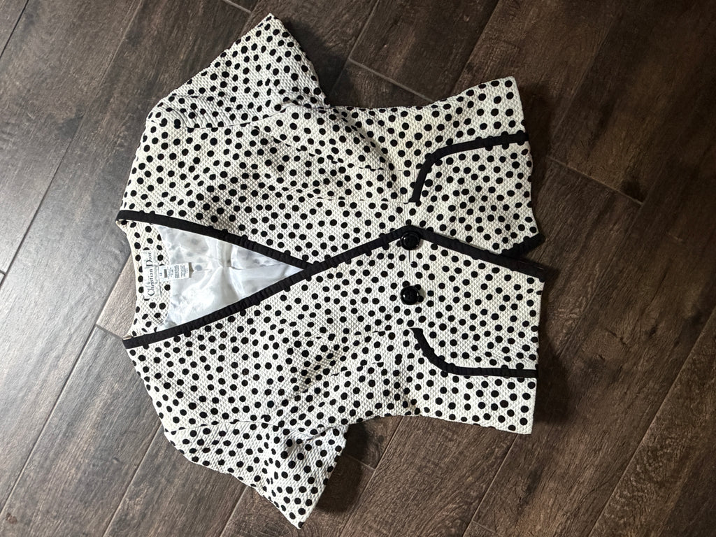 Christian Dior Polka Dot short sleeve blazer