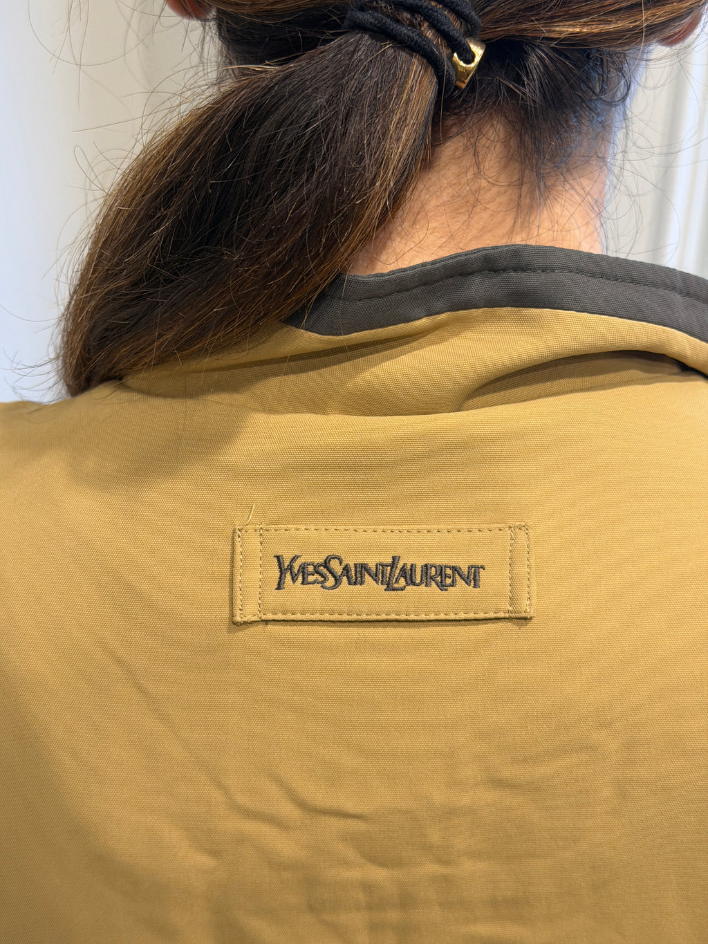 Saint Laurent Vintage Beige Bomber Windbreaker