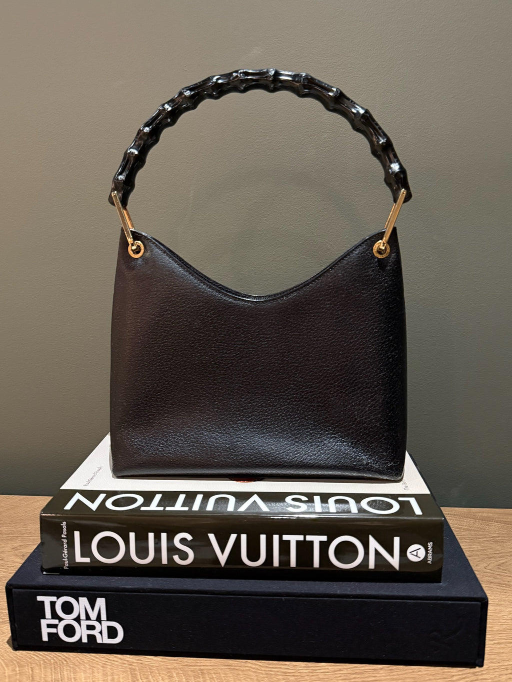 Gucci Bamboo Leather Handbag Black | Classic Bamboo Handle Bag