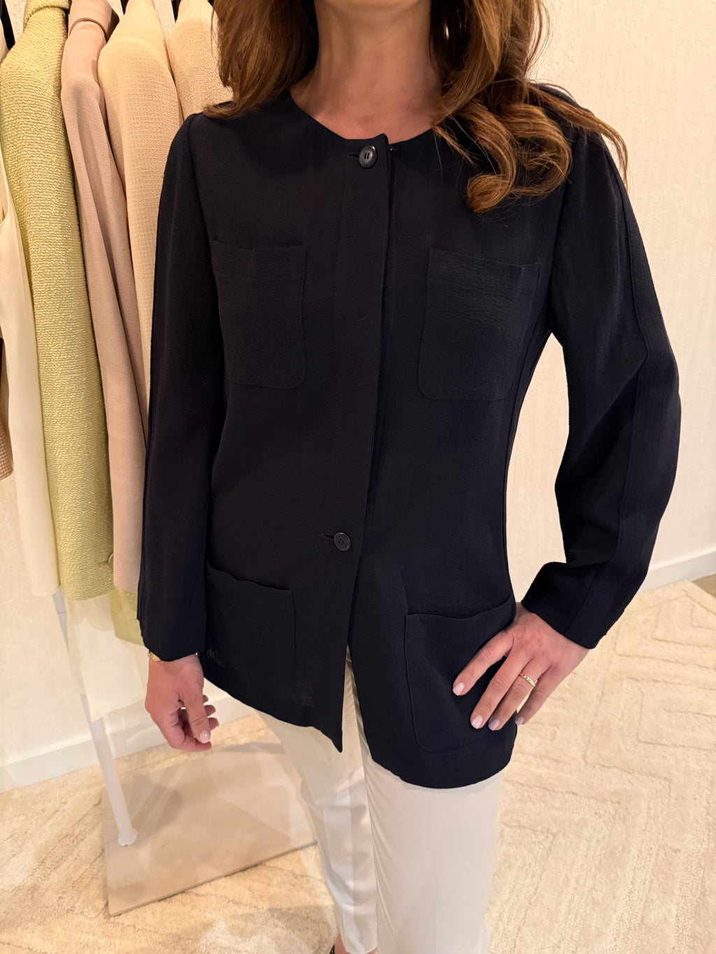 Chanel 1999 Blue Wool Blazer / Top FR38