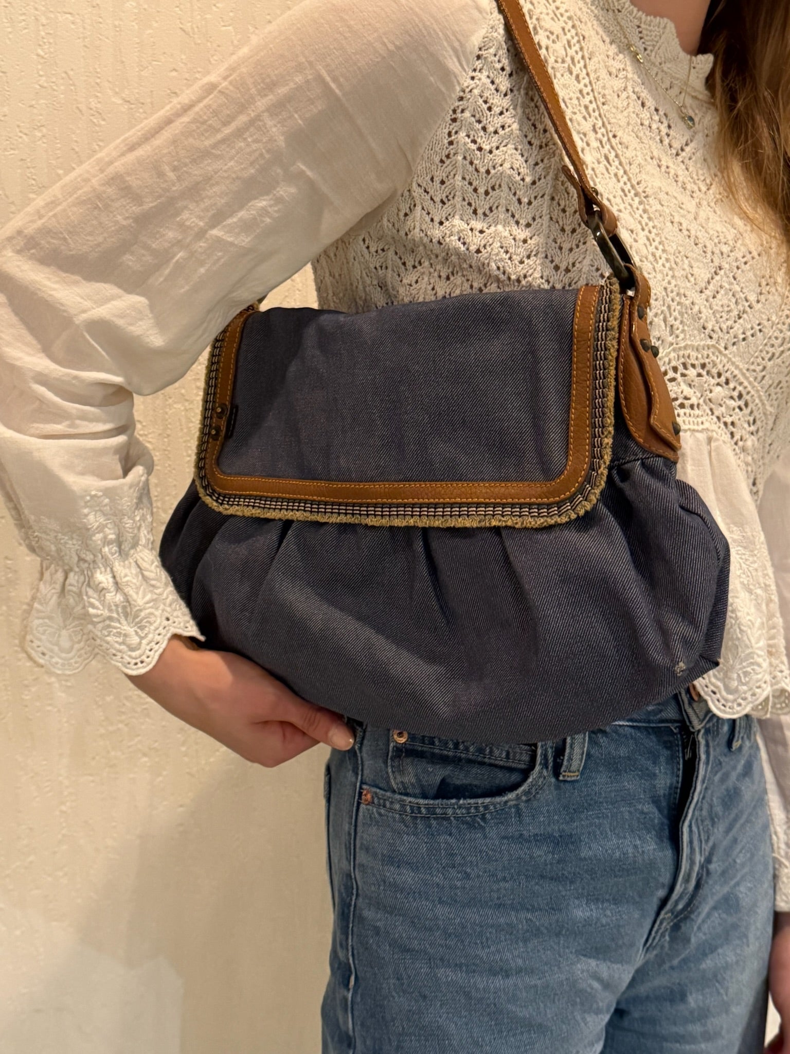 Fendi Large Denim Chef Baga