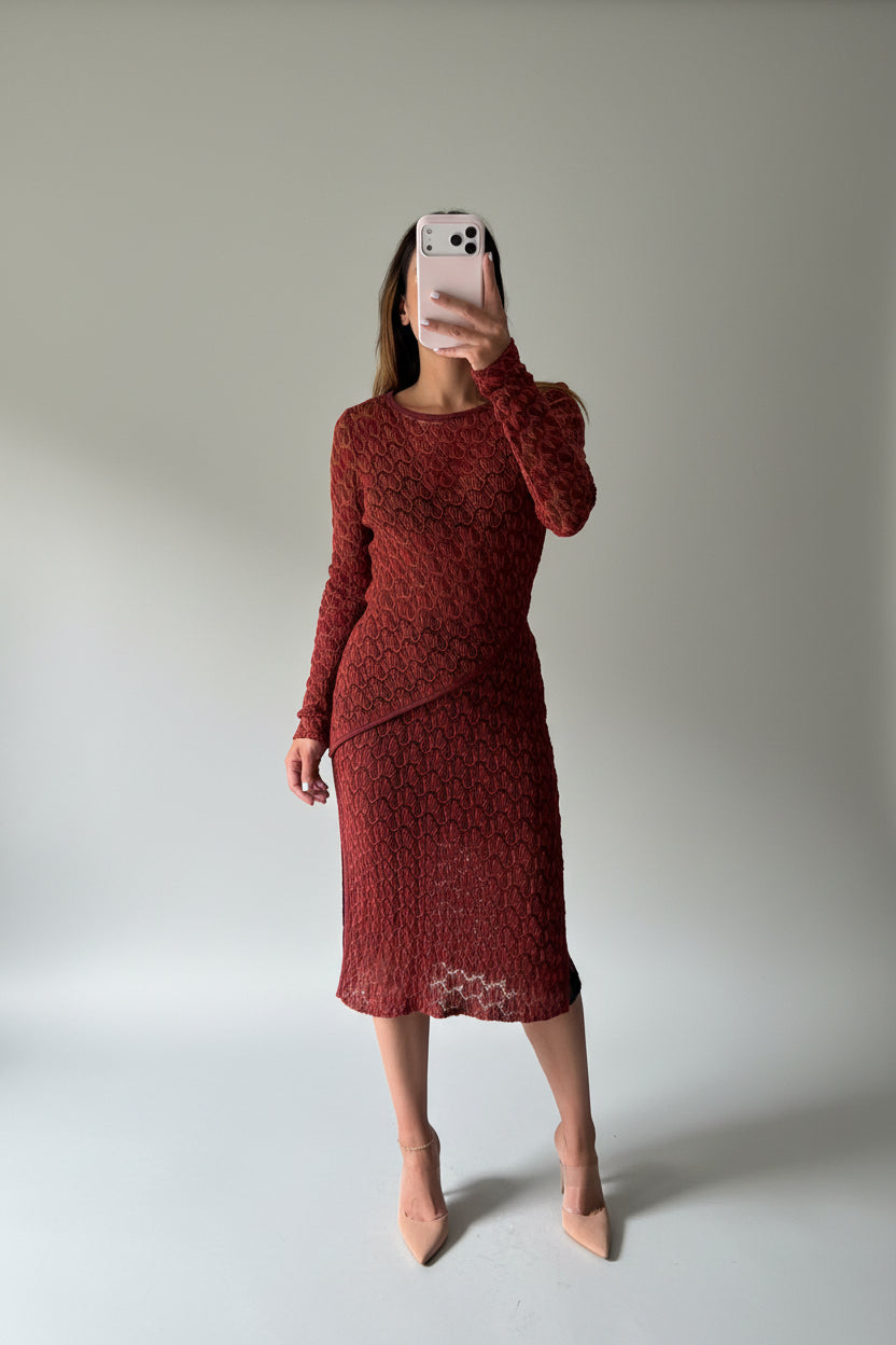 Missoni Silk Midi Zig Zag Length Dress