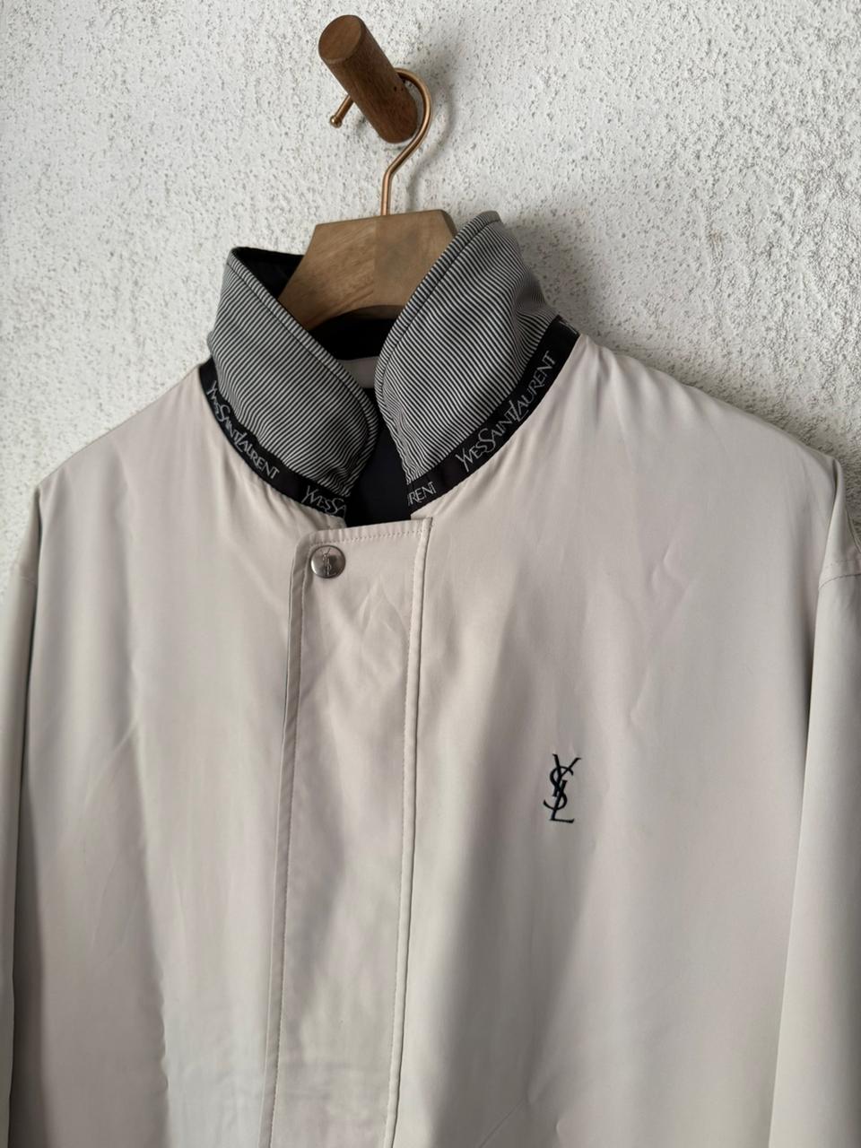 Saint Laurent White / Black Reverisble Windbreaker Jacket