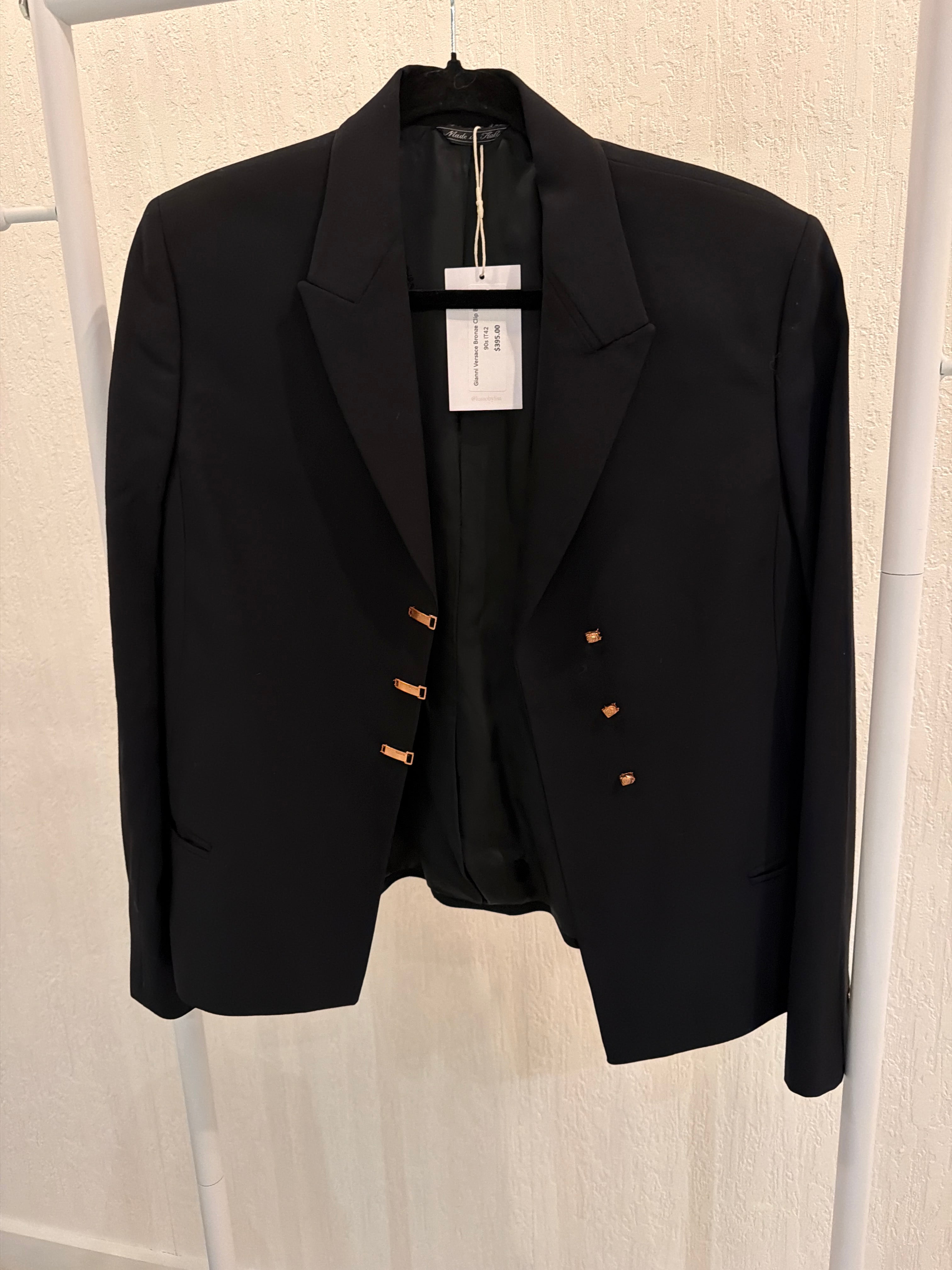 Gianni Versace Bronze Clip Button Blazer