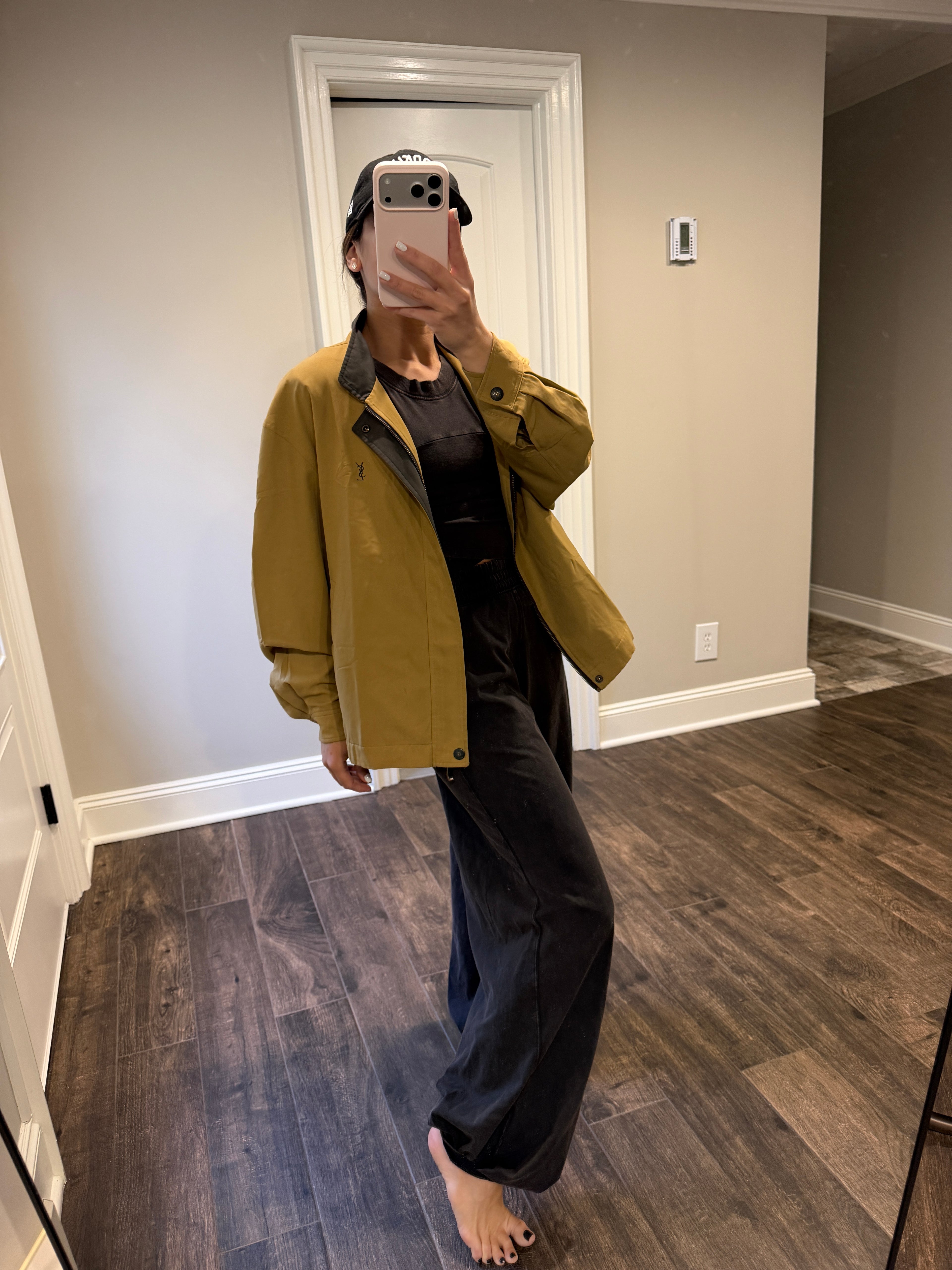 Saint Laurent Vintage Beige Bomber Windbreaker