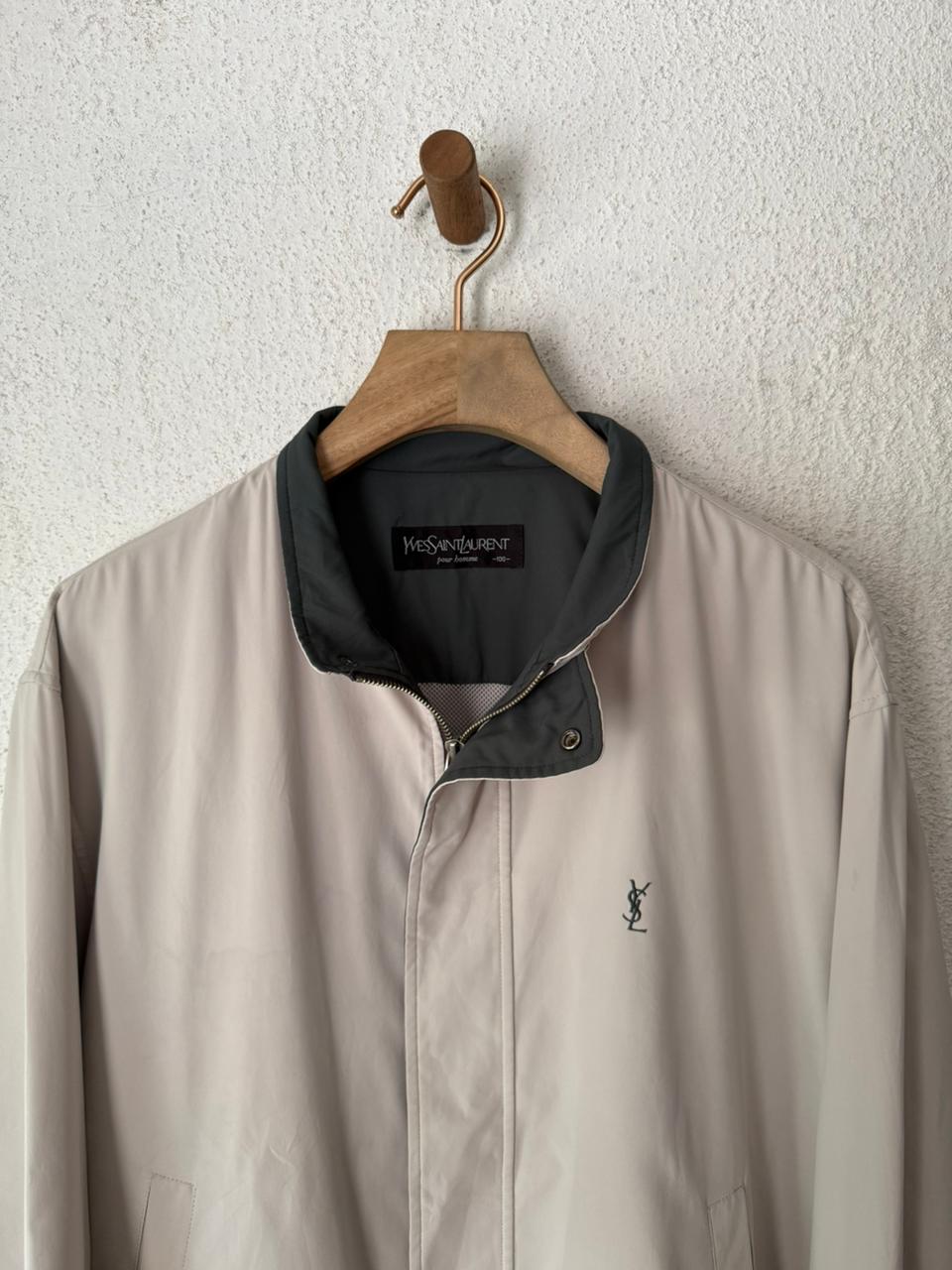 Saint Laurent YSL Green Khaki Windbreaker Bomber Jacket