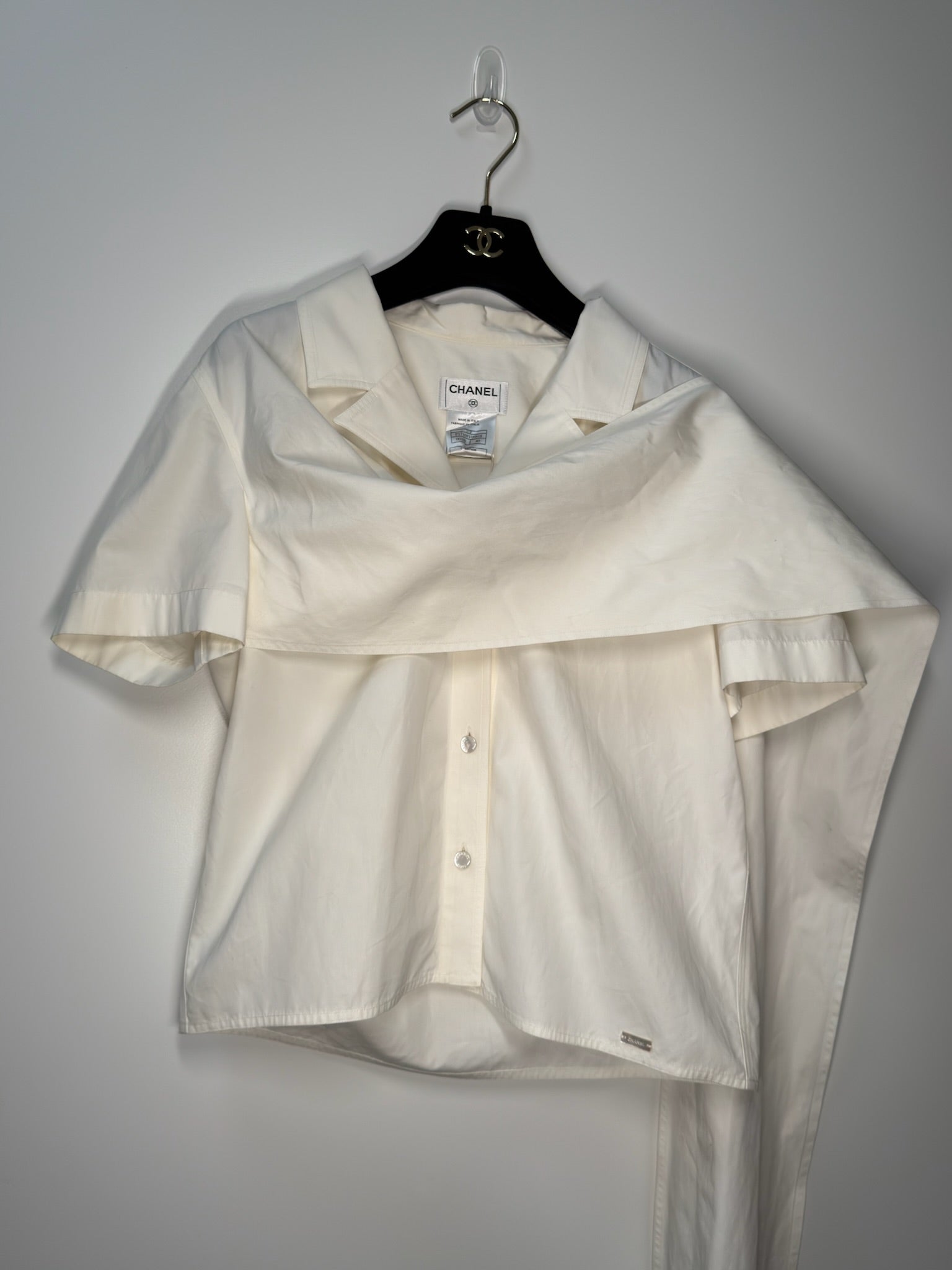 Chanel Spring 2001 Button-Up Top FR40 | Off White Blouse
