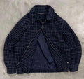 Saint Laurent Navy Checkered Windbreaker Jacket