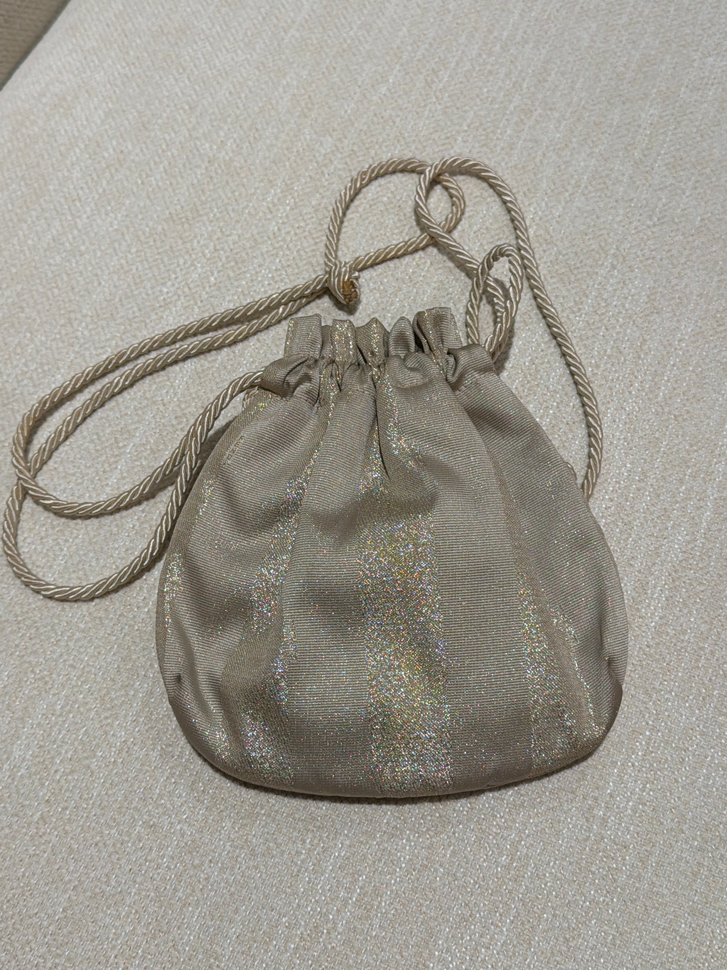 Fendi Fendi Pequin Stripe Drawstring Pouch